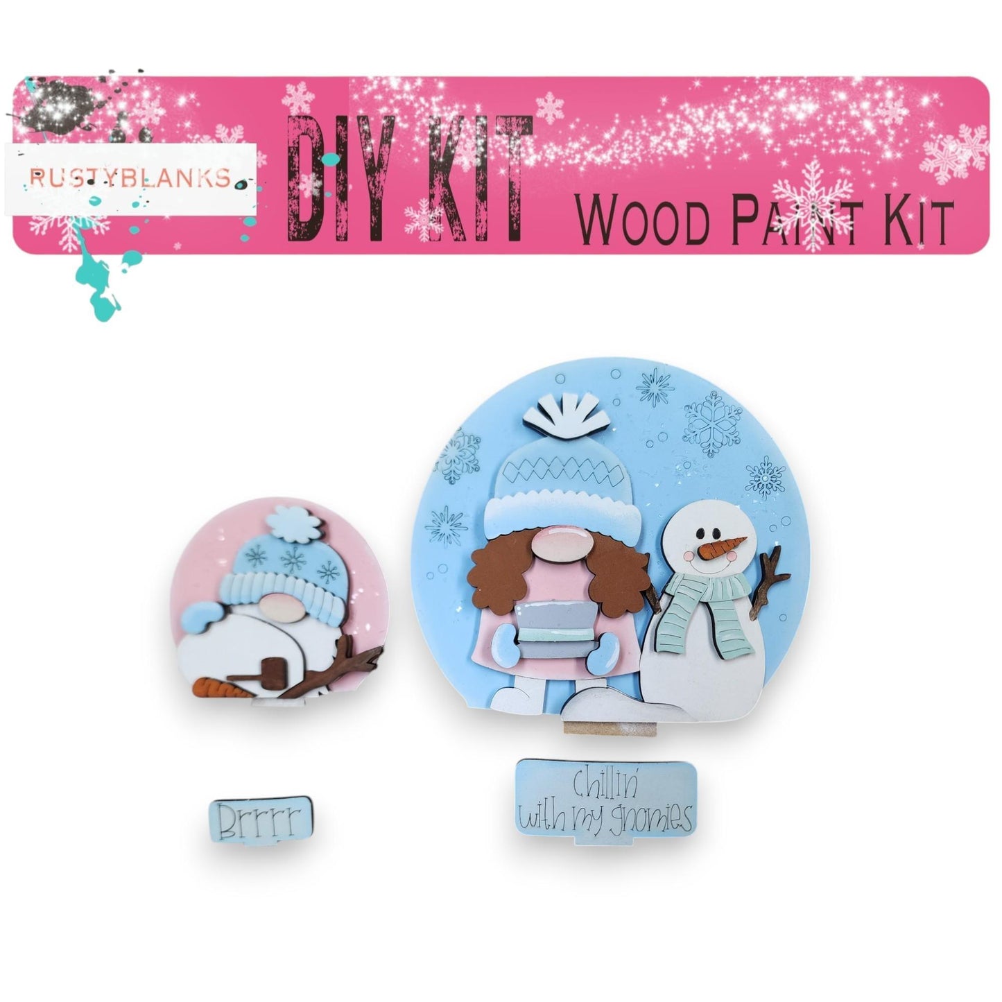 a picture of a couple of snowmen on a plate