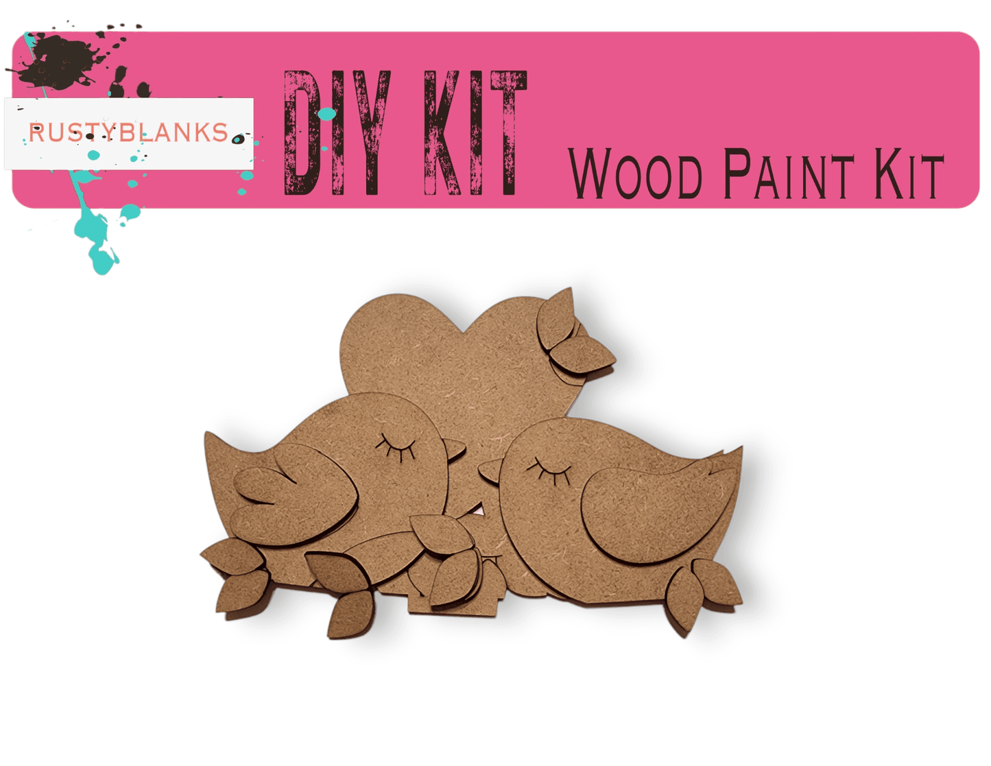 Love Birds Valentine For The Flower Basket Decor - Wood Blank for Painting - Inserts for Basket - RusticFarmhouseDecor