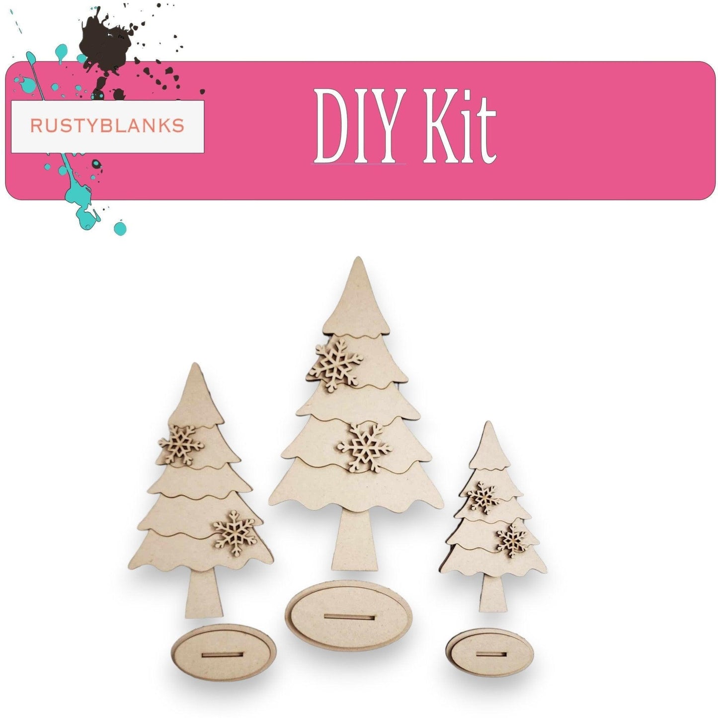 Mistletoe Collection Christmas Trees DIY Craft, Christmas DIY Decor, Tree Shelf Sitters, Christmas Craft - RusticFarmhouseDecor