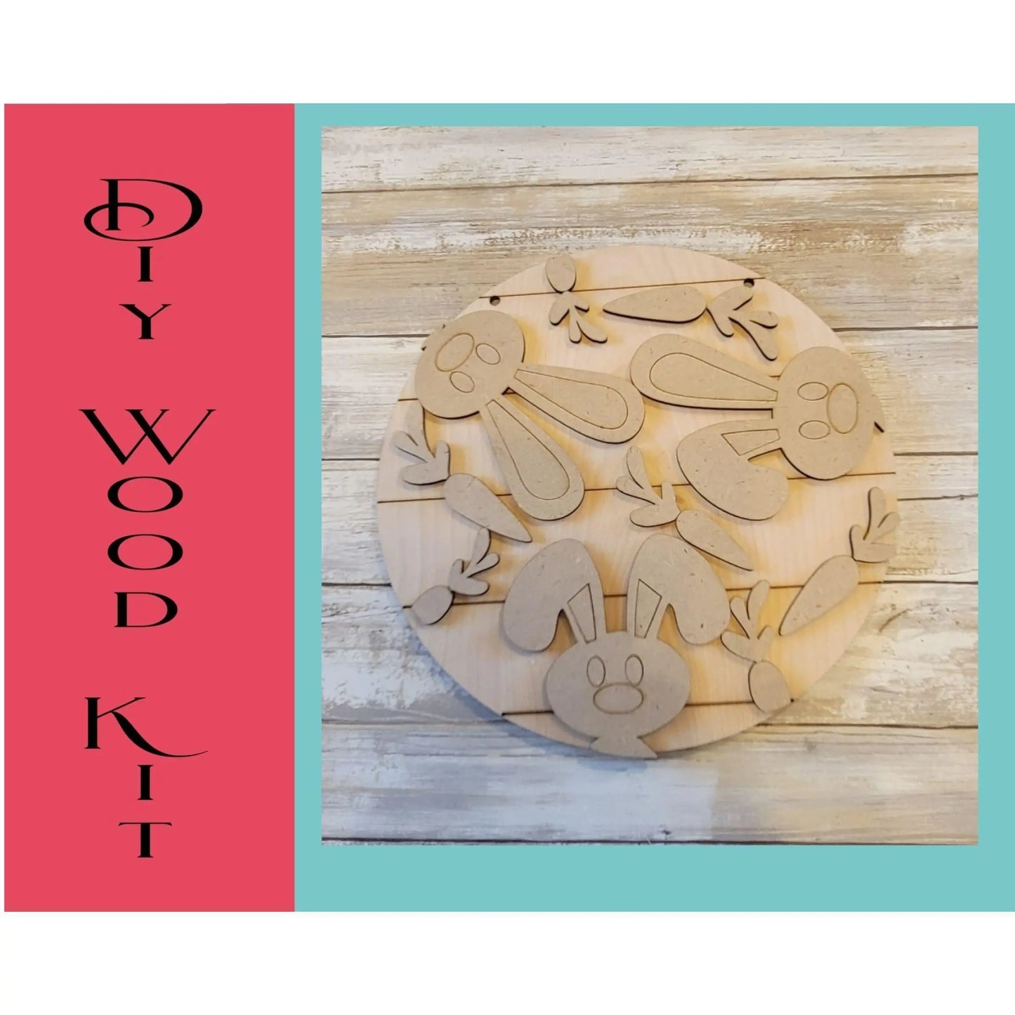Peeking Bunny Faces Door Hanger DIY - RusticFarmhouseDecor