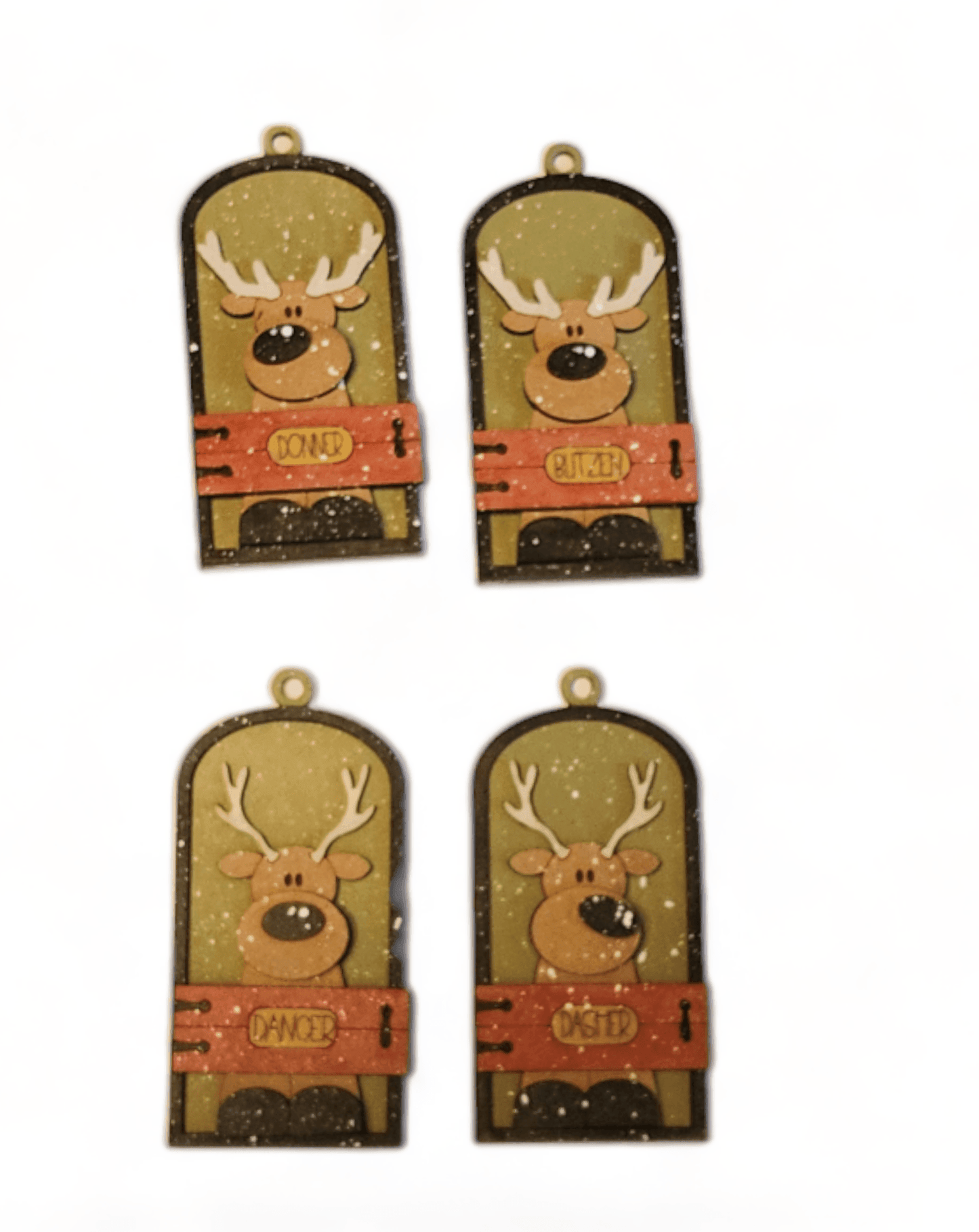 Premade Blitzen Santa's Reindeer Stalls Ornaments Gift Tags Stables - RusticFarmhouseDecor
