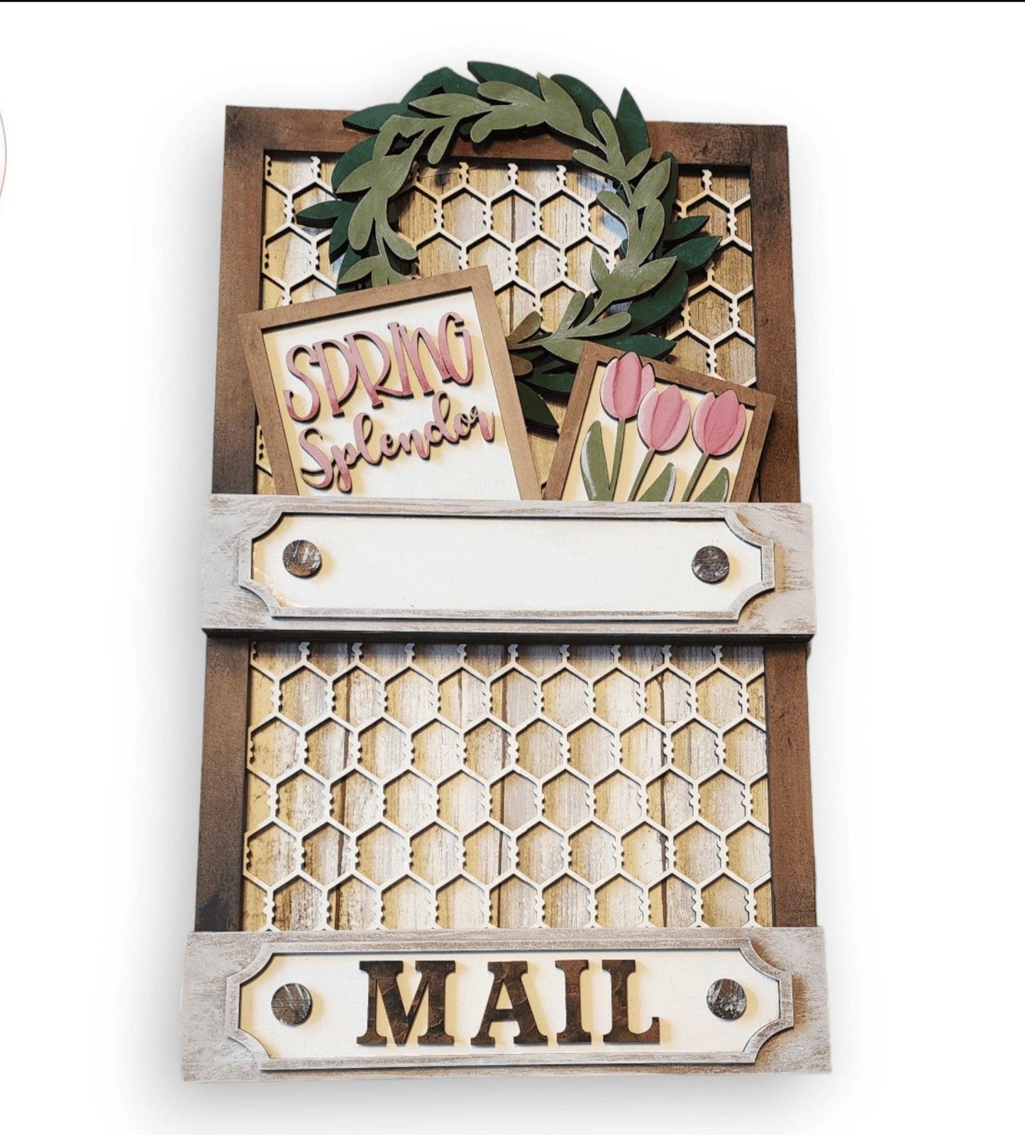 Premade Chicken Wire Interchangeable Seasonal Mail Holder - RusticFarmhouseDecor