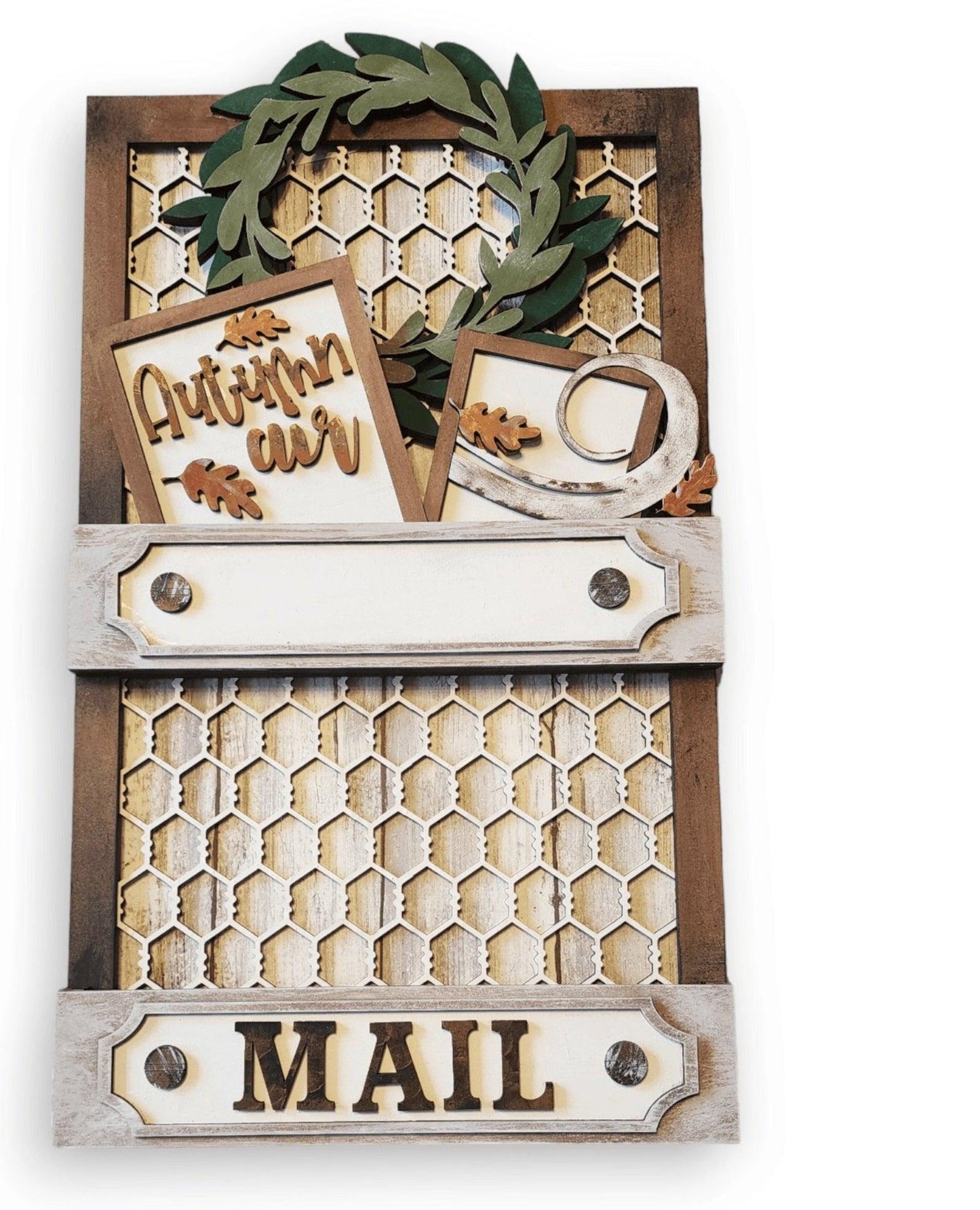 Premade Chicken Wire Interchangeable Seasonal Mail Holder - RusticFarmhouseDecor