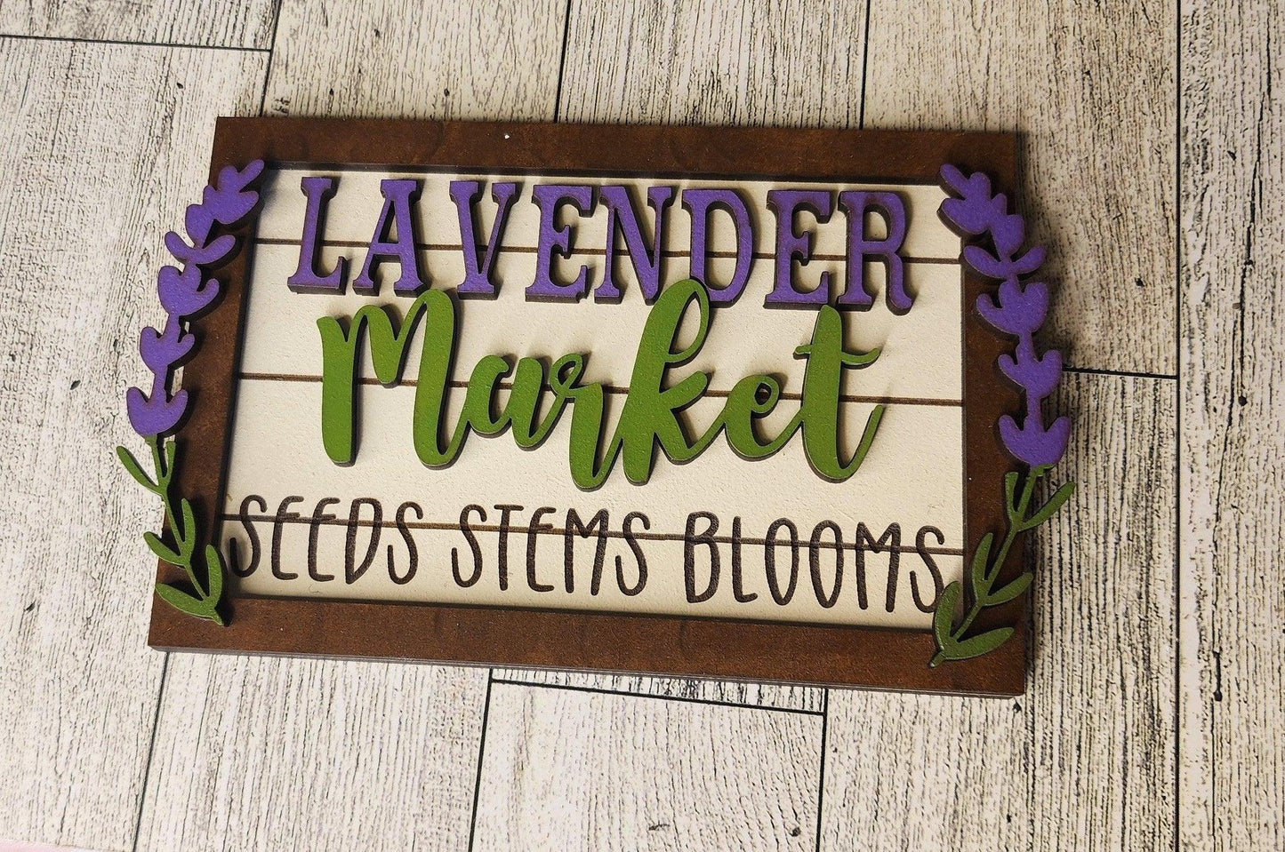Premade Lavender Tiered Tray Decor, Fresh Cut Lavender display - RusticFarmhouseDecor