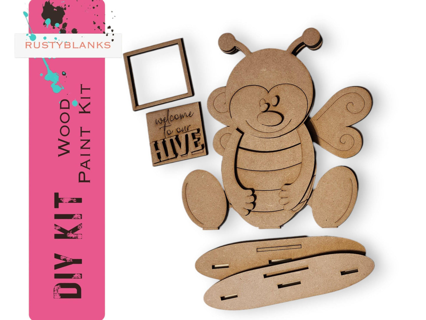Standing Bumble Bee DIY Shelf Sitter Craft Kit - RusticFarmhouseDecor