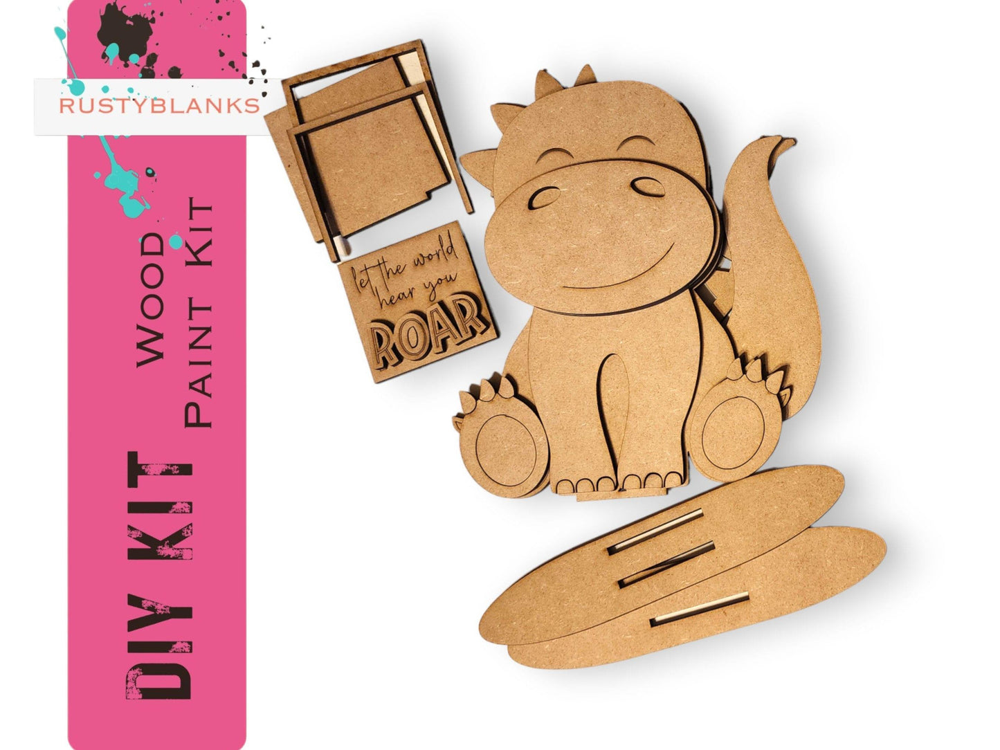 Standing Dinosaur DIY Shelf Sitter Craft Kit - RusticFarmhouseDecor