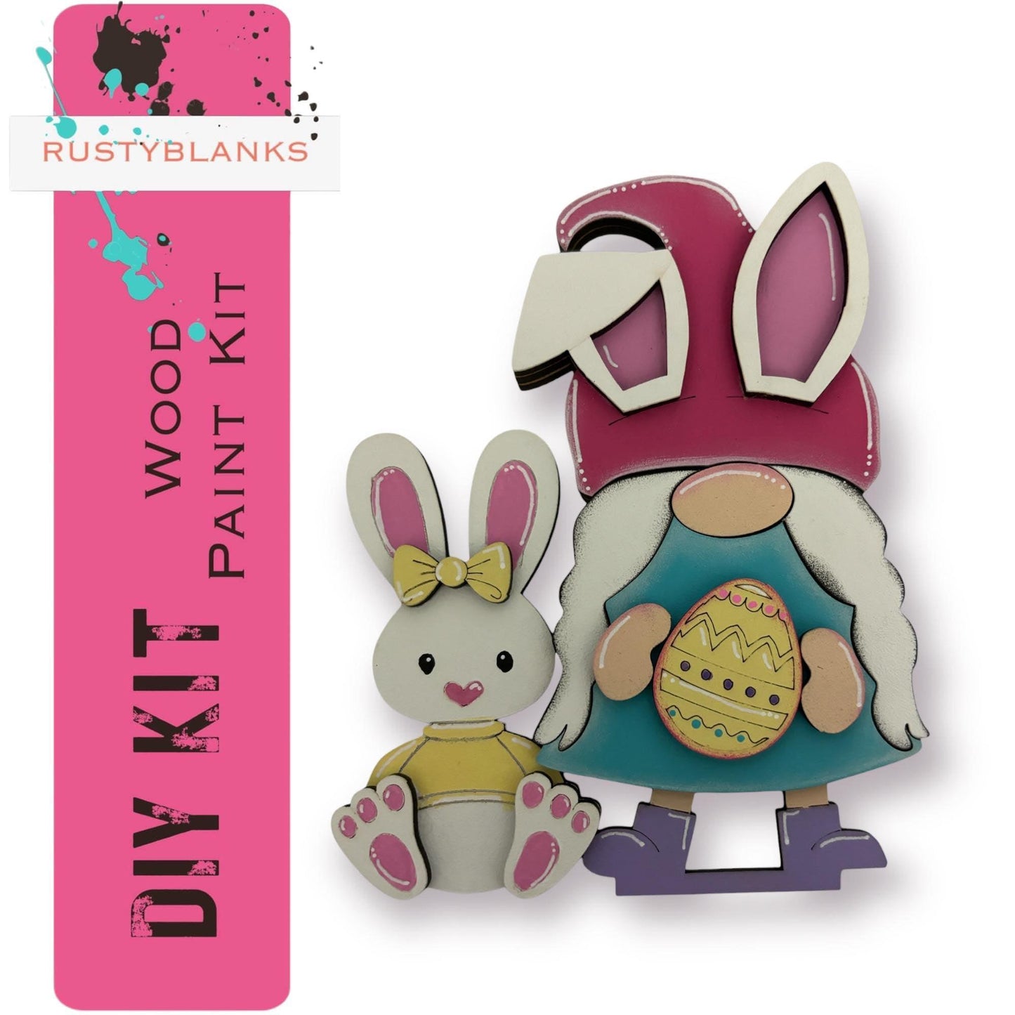 Standing Easter Bunny Gnomes - Set of 5 - RusticFarmhouseDecor