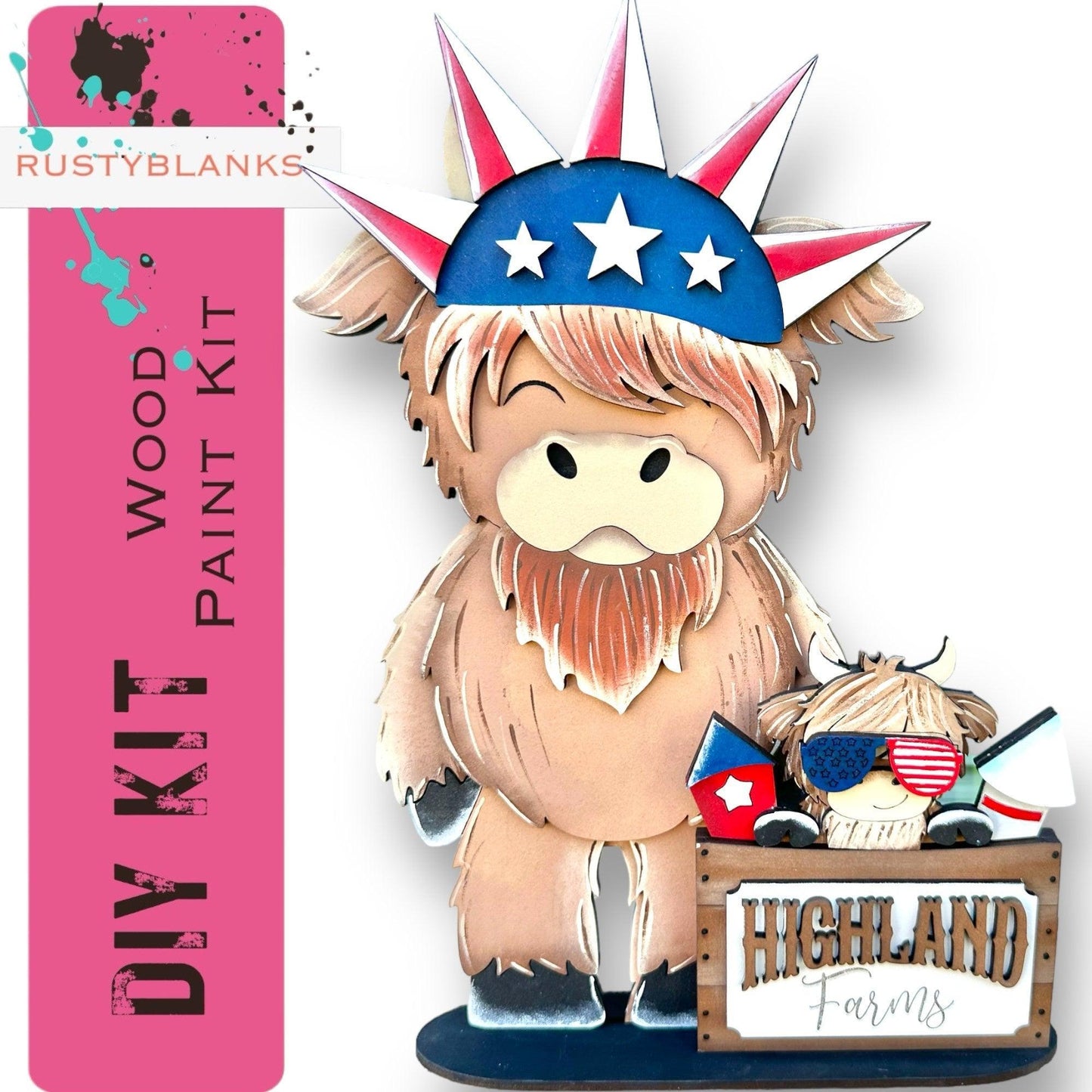 Standing Highland Cow for our Interchangeable Hats and Crate - RusticFarmhouseDecor