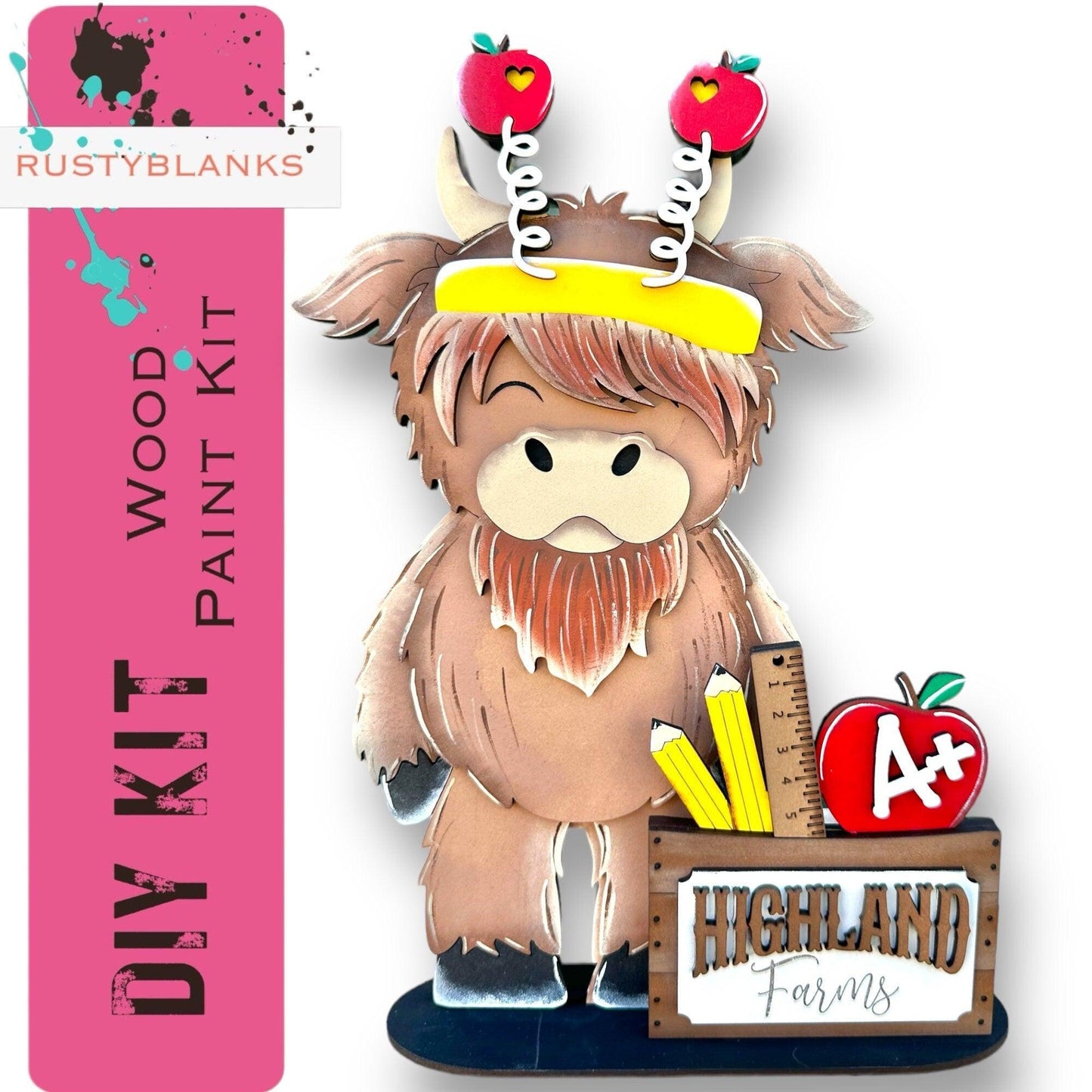 Standing Highland Cow for our Interchangeable Hats and Crate - RusticFarmhouseDecor