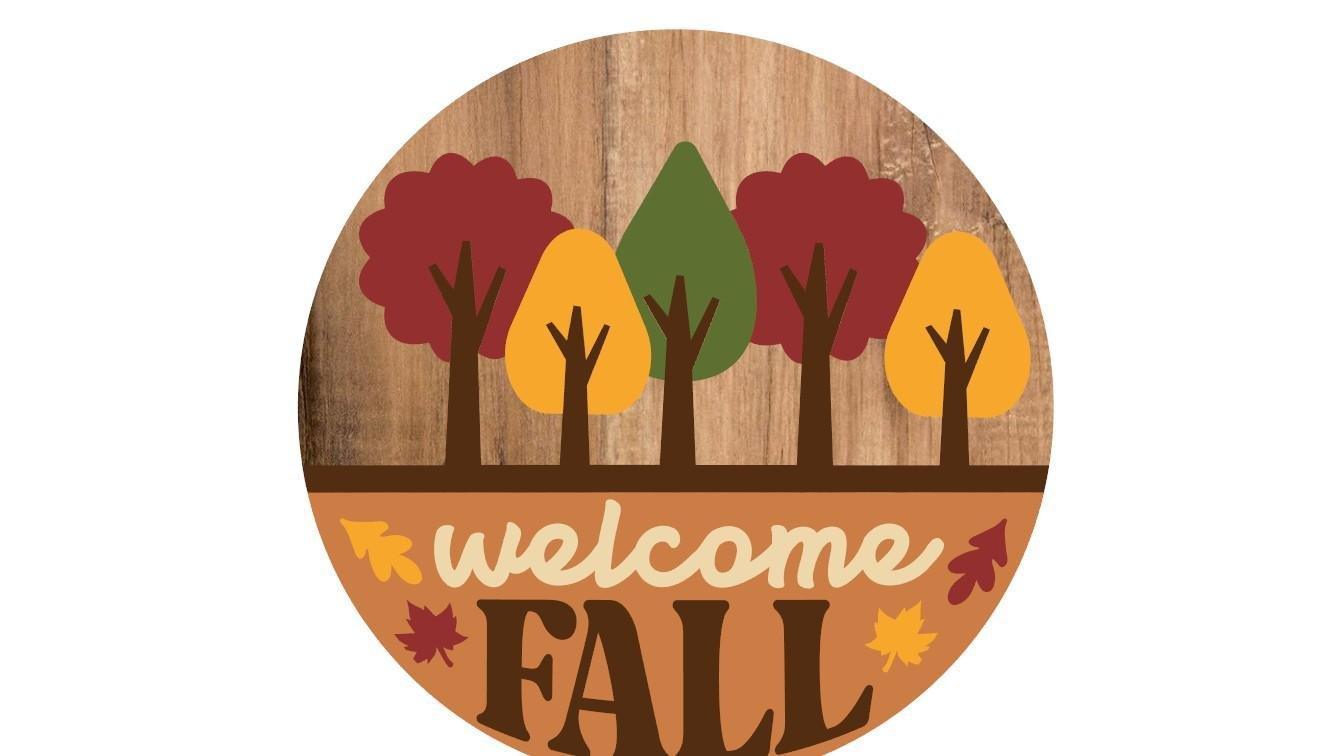 Welcome Fall Door Hanger Sign, Fall Oak Trees DIY Wooden Blank Kit - RusticFarmhouseDecor