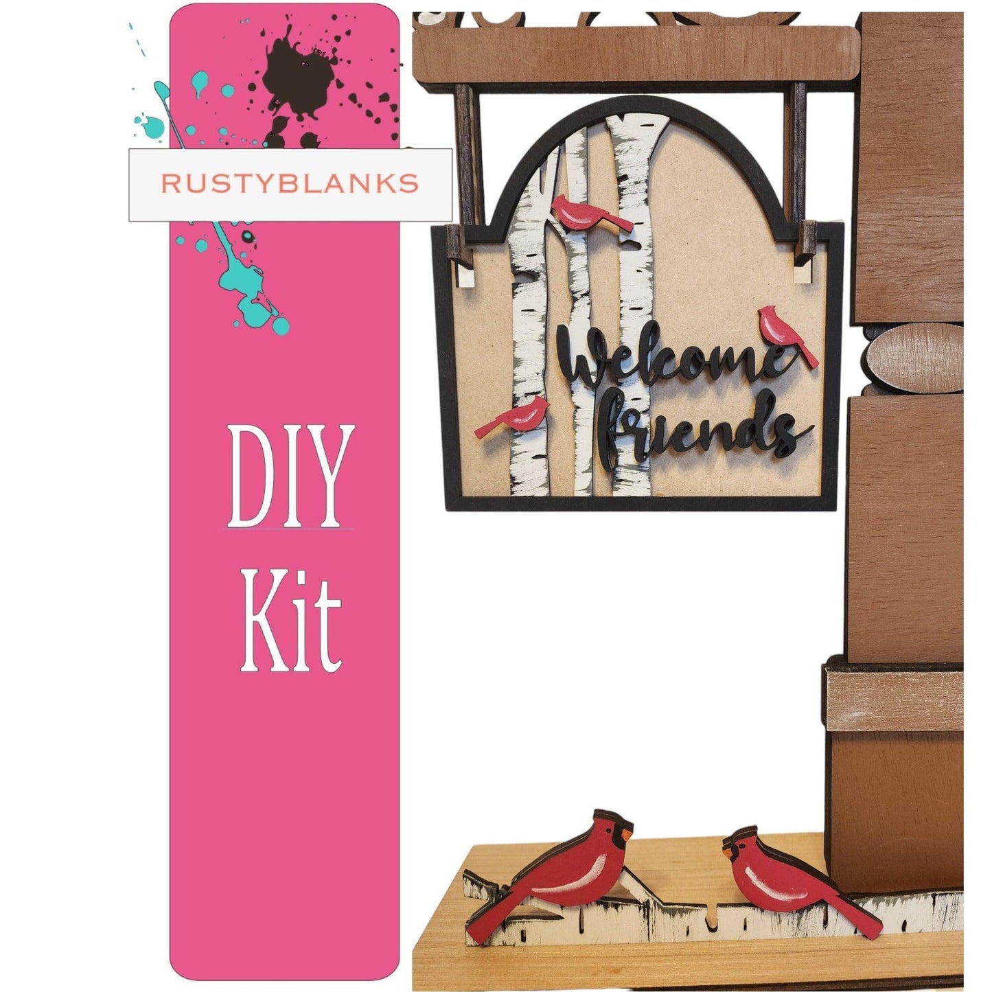 Welcome Friends Sign and Insert for our Interchangeable Fence or Large Post - RusticFarmhouseDecor