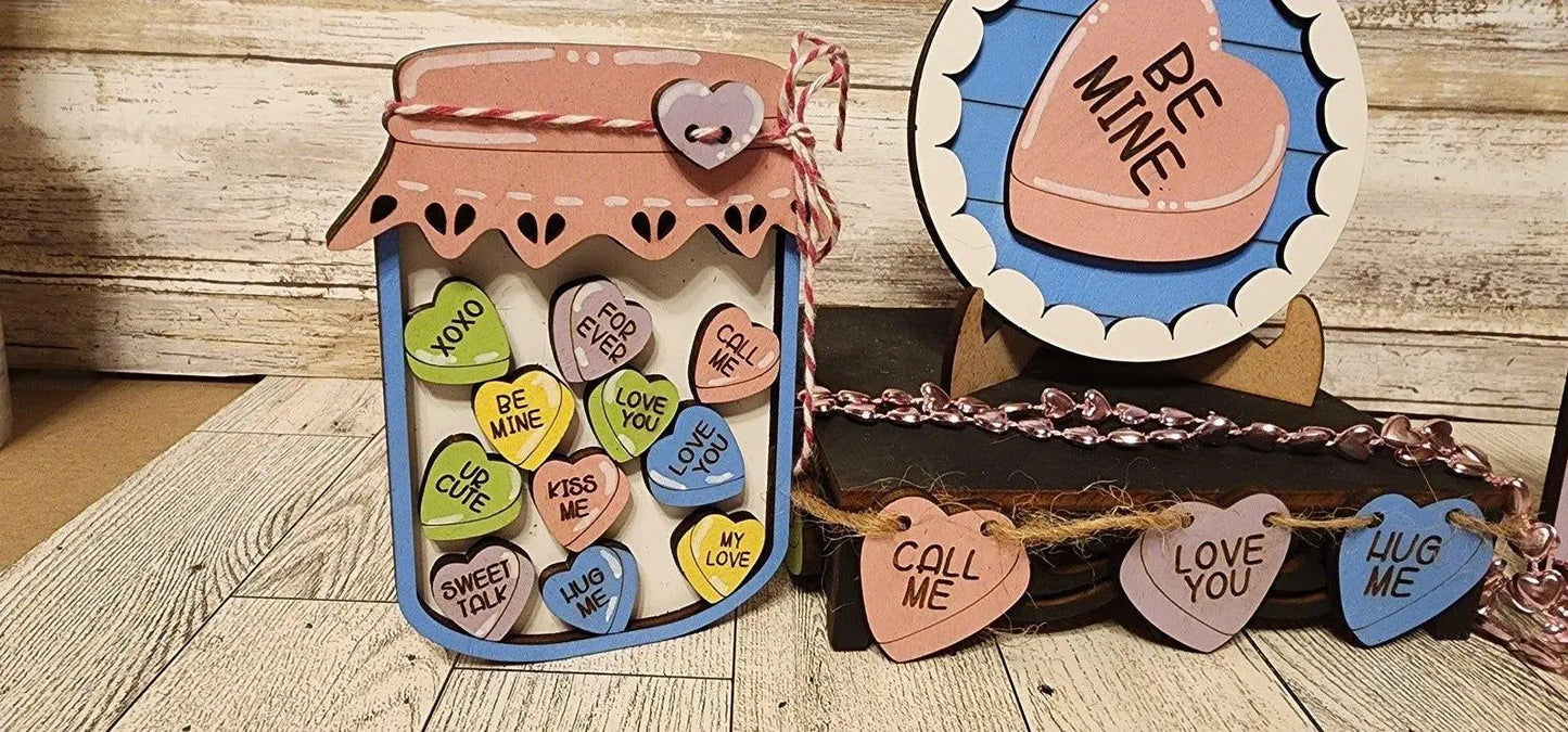 You're the Sweetest Valentines Tiered Tray Set , DIY Tiered Tray, Shelf Sitter - RusticFarmhouseDecor