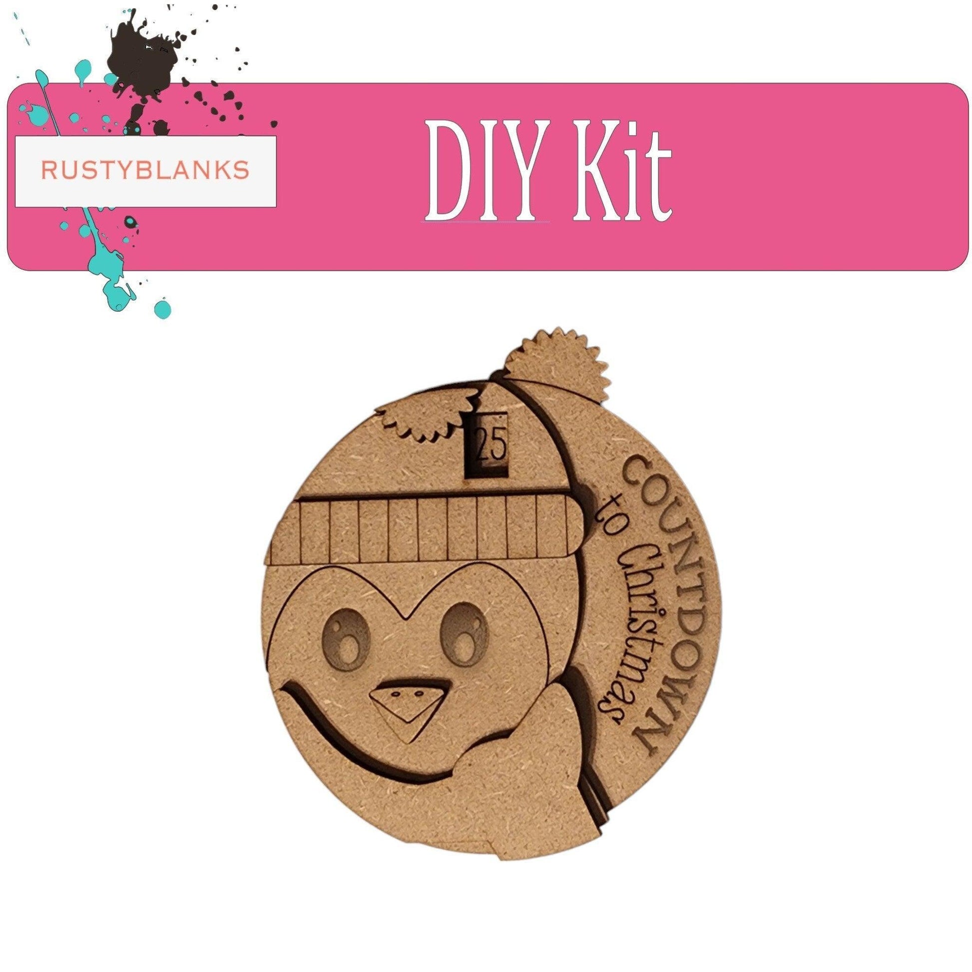 3d Penguin Countdown Christmas Ornament , Pom Pom Lever Sliding Turning , Holiday Decoration - RusticFarmhouseDecor