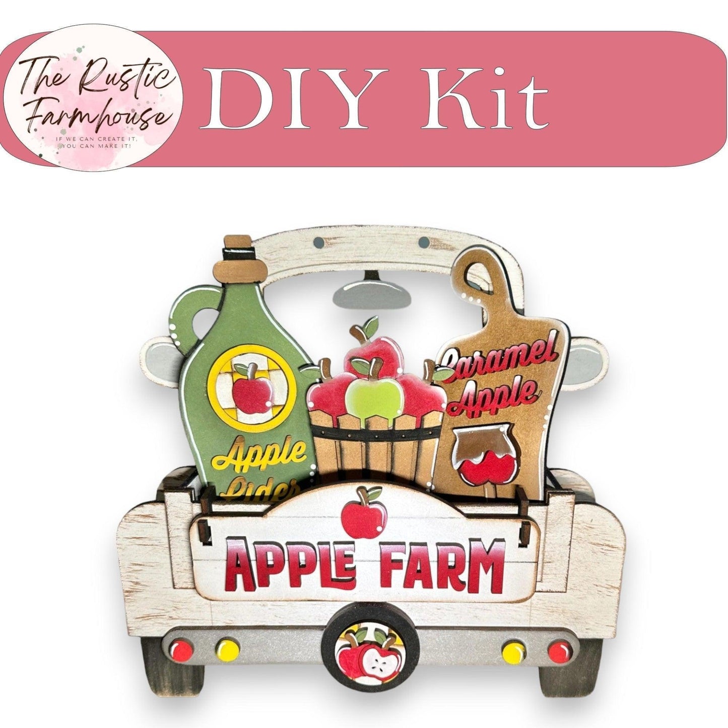 Apple Farm Insert - DIY Interchangeable Inserts - Tiered Tray Deco - RusticFarmhouseDecor