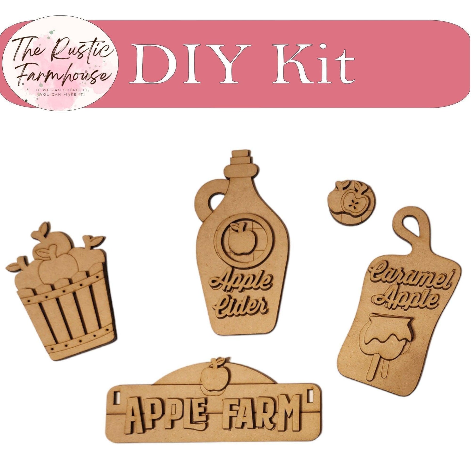 Apple Farm Insert - DIY Interchangeable Inserts - Tiered Tray Deco - RusticFarmhouseDecor