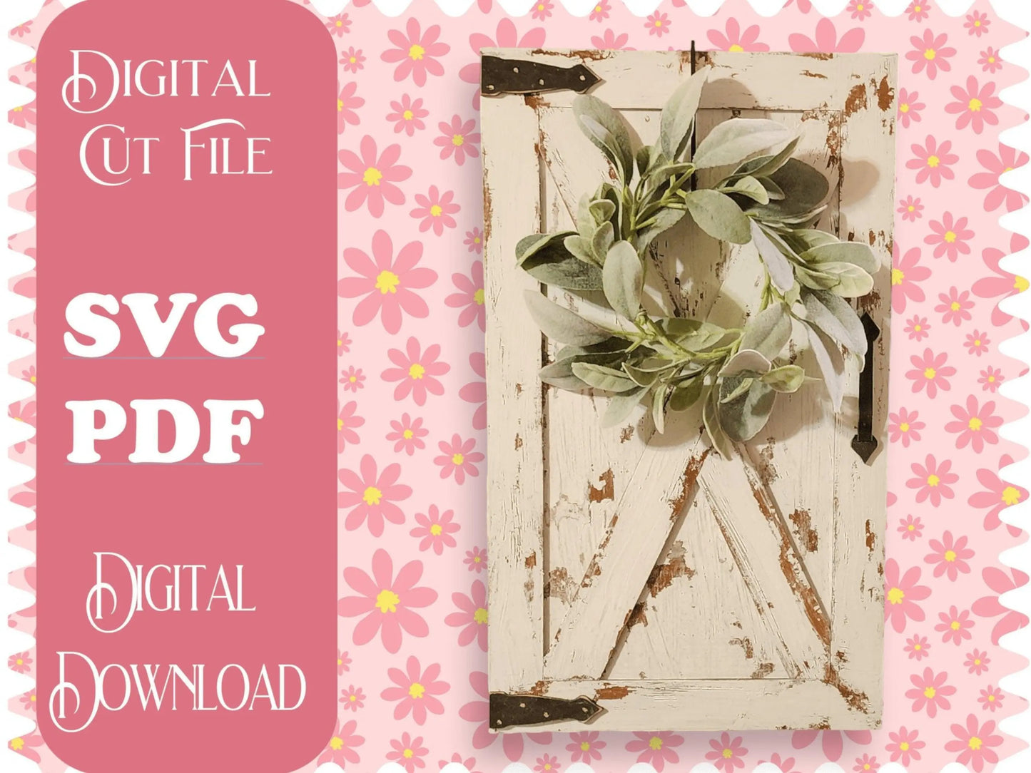 Barn Door Farmhouse SVG Digital Download for Glowforge or Laser, Farmhouse decor for laser, Glowforge svg, Door Home Decor - RusticFarmhouseDecor