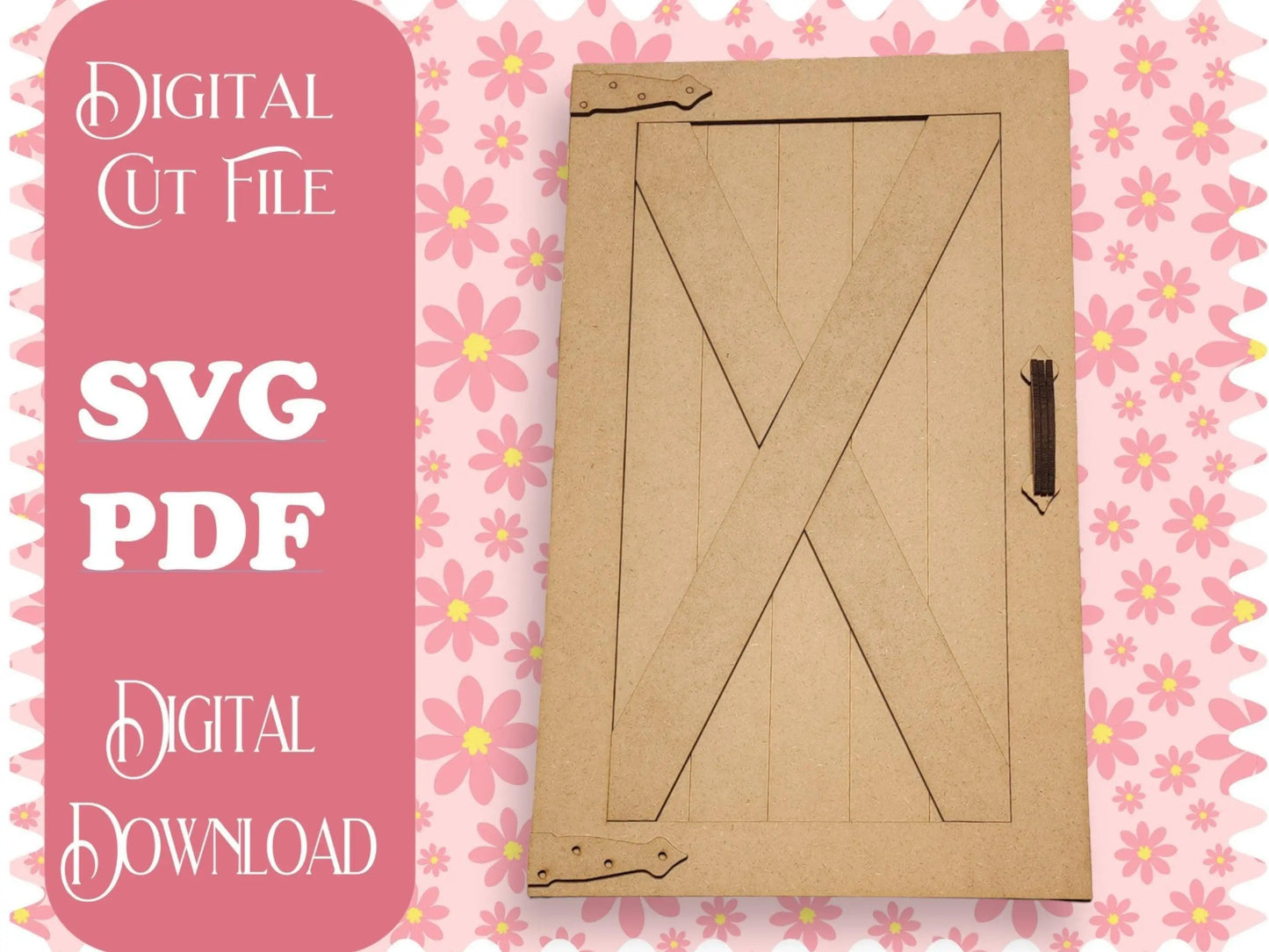 Barn Door Farmhouse SVG Digital Download for Glowforge or Laser, Farmhouse decor for laser, Glowforge svg, Door Home Decor - RusticFarmhouseDecor