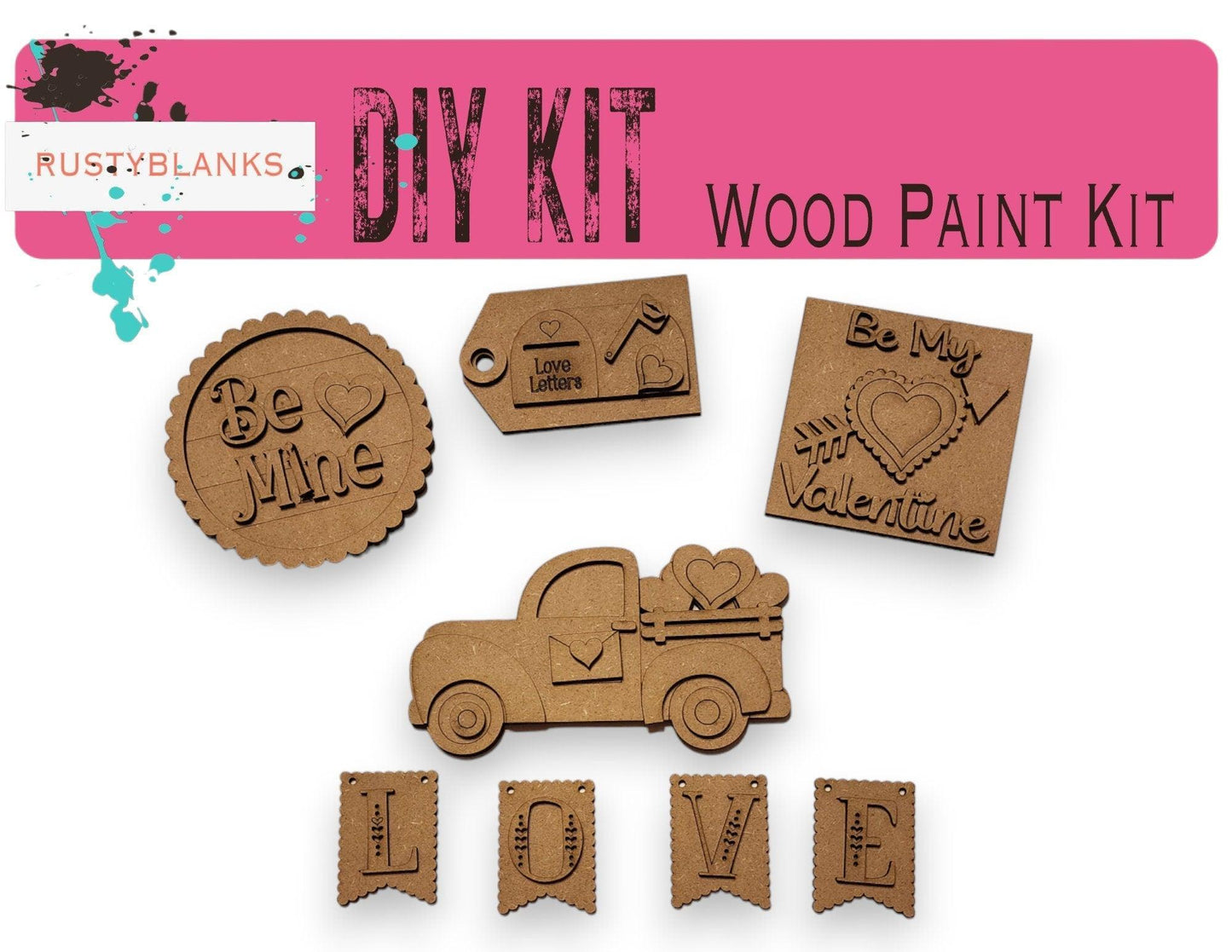 Be Mine Valentines Tiered Tray Set , DIY Tiered Tray, Shelf Sitter - RusticFarmhouseDecor