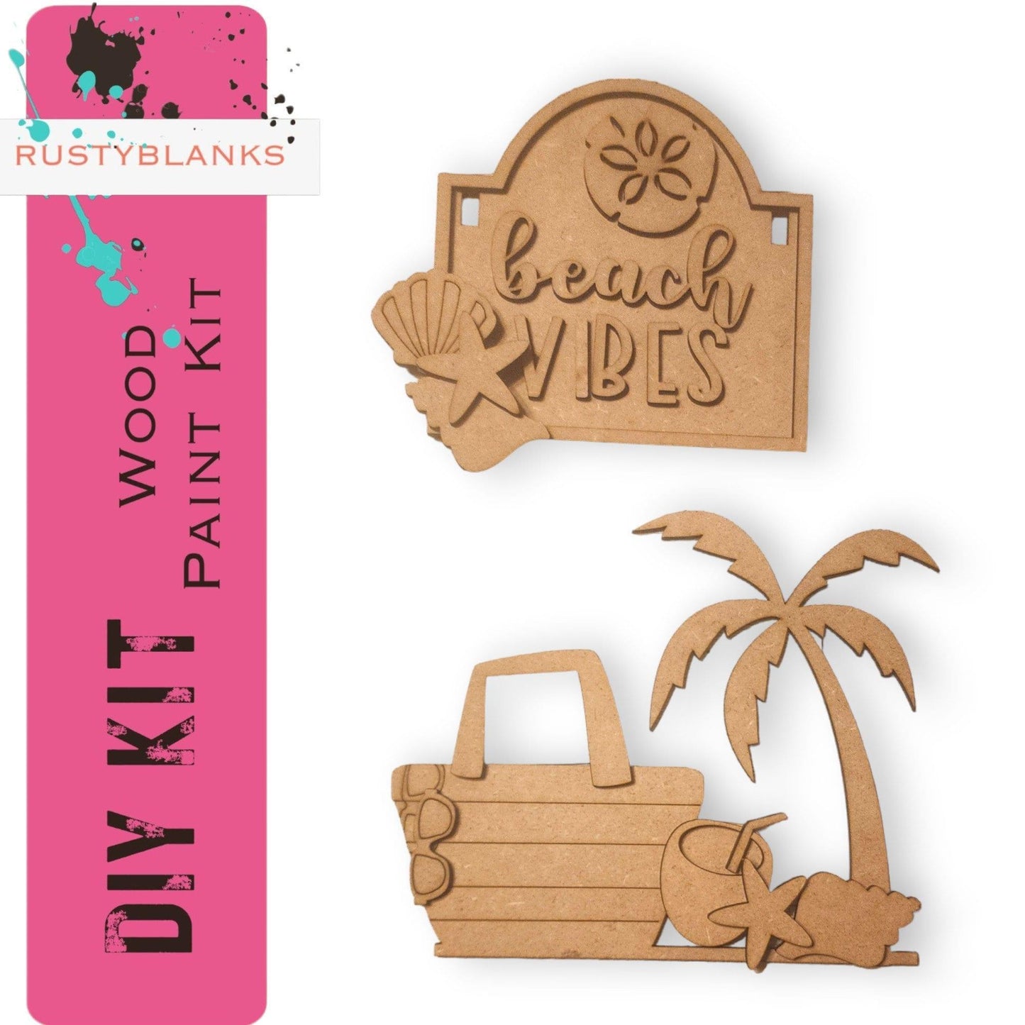 Beach Vibes Add On Inserts for our Mini Interchangeable Post - RusticFarmhouseDecor