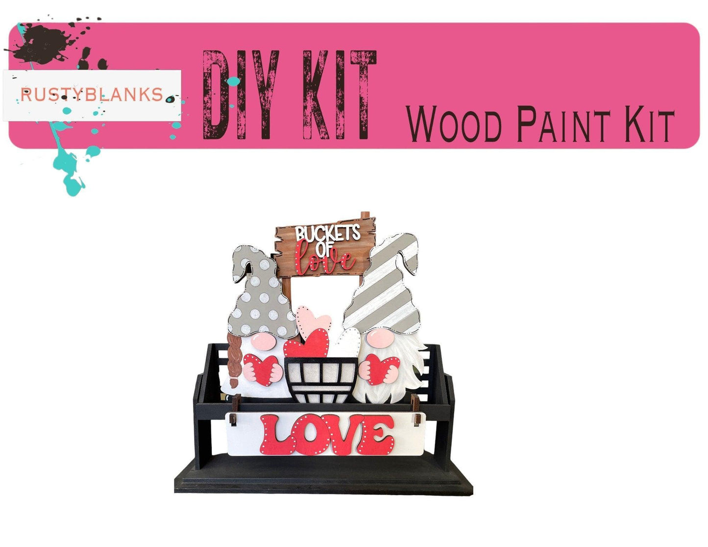 Buckets of Love Gnomes Interchangeable for Wagon or Raised Shelf Sitter DIY Kit - RusticFarmhouseDecor