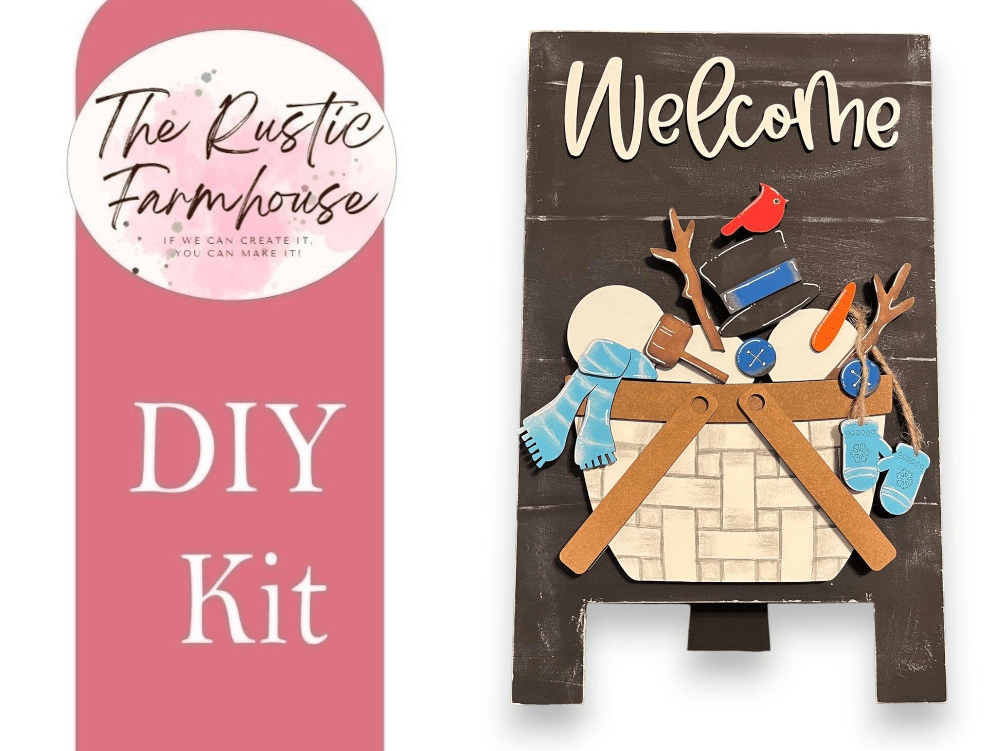 Build a Snowman Insert for the Interchangeable Flower Basket - RusticFarmhouseDecor