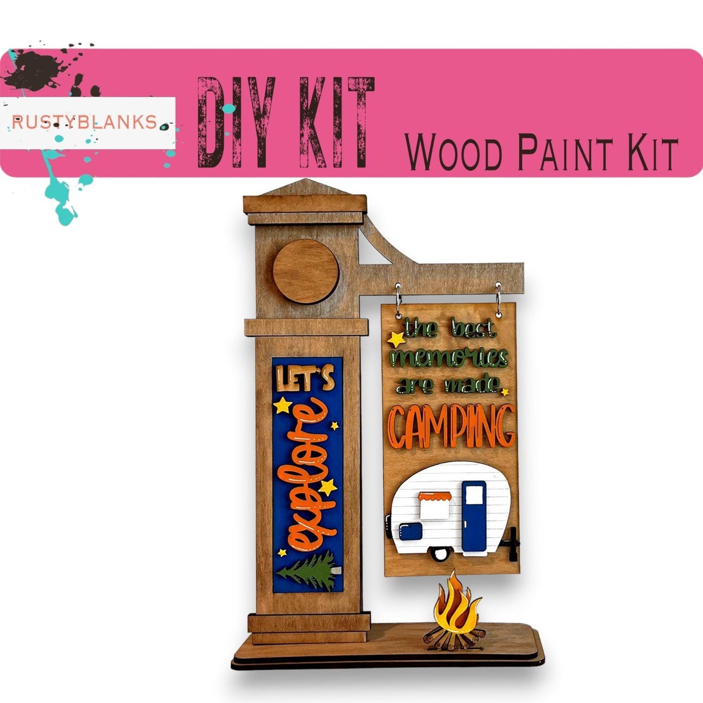 Camping Insert for Mini Interchangeable Posts - RusticFarmhouseDecor