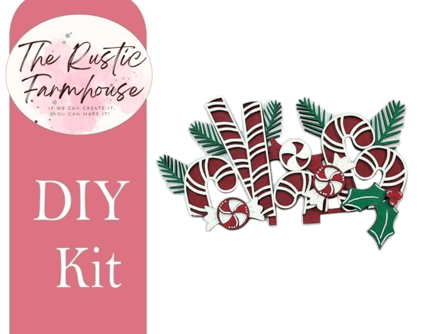 Candy Cane Insert for the Interchangeable Flower Basket - RusticFarmhouseDecor