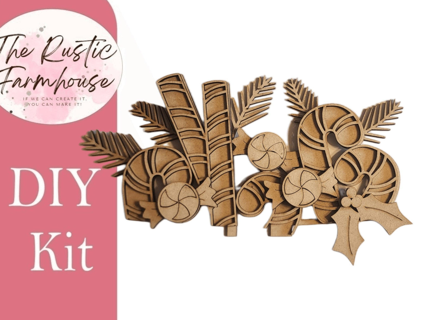 Candy Cane Insert for the Interchangeable Flower Basket - RusticFarmhouseDecor