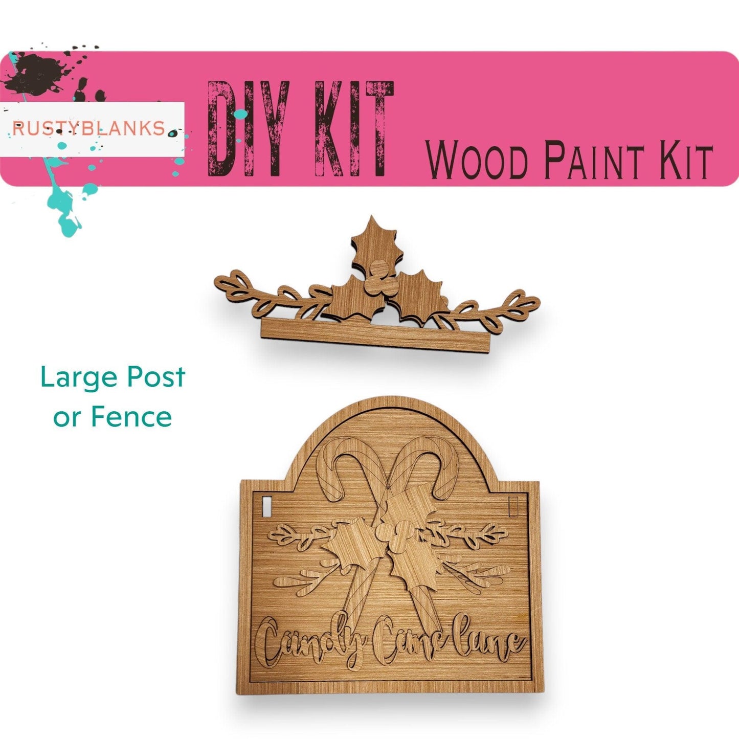 Christmas Candy Cane Lane Add Ons for our Large Interchangeable Fence or Post - RusticFarmhouseDecor