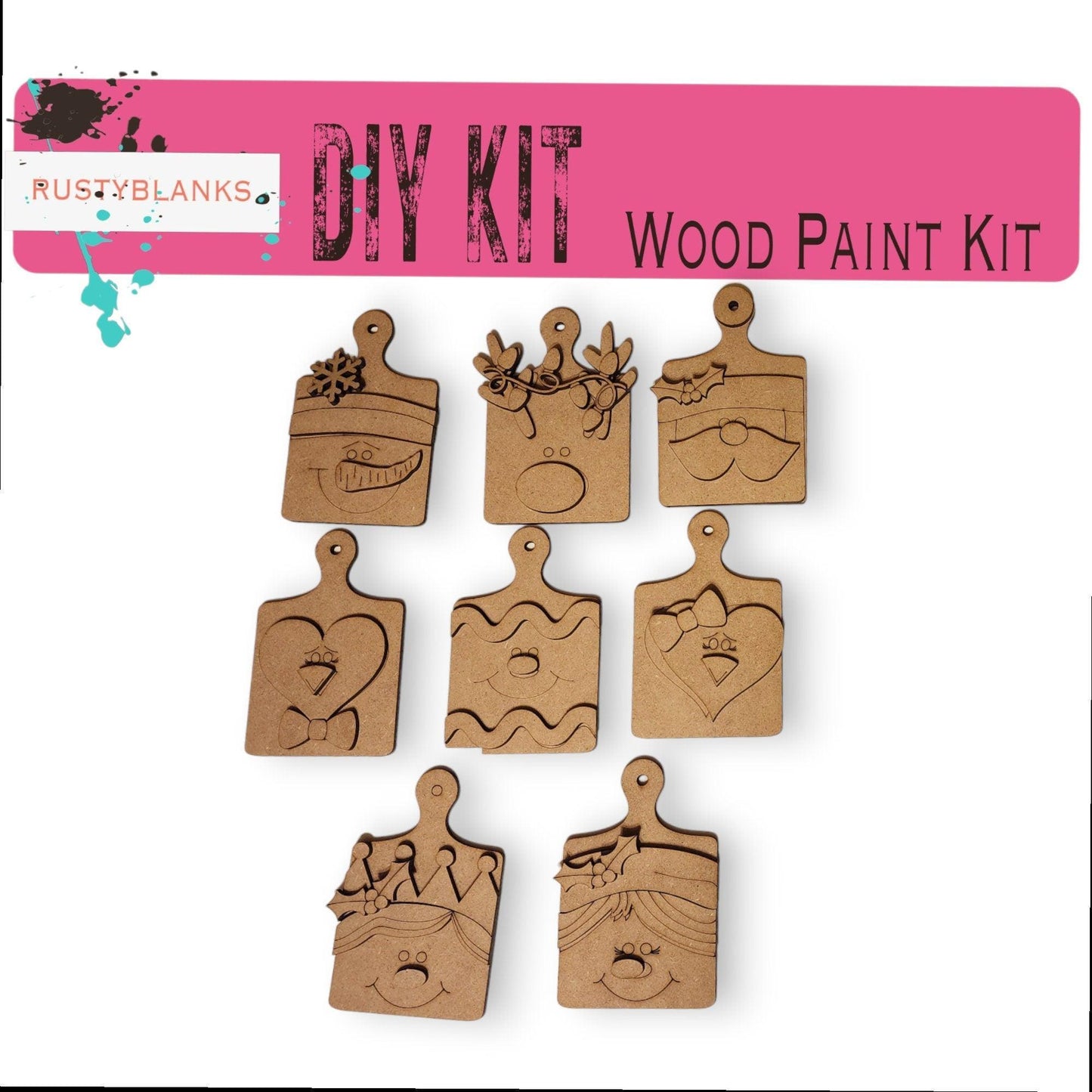 Christmas Cutting Ornaments Set of 8 Ornaments Great for your tree or gift giving - RusticFarmhouseDecor