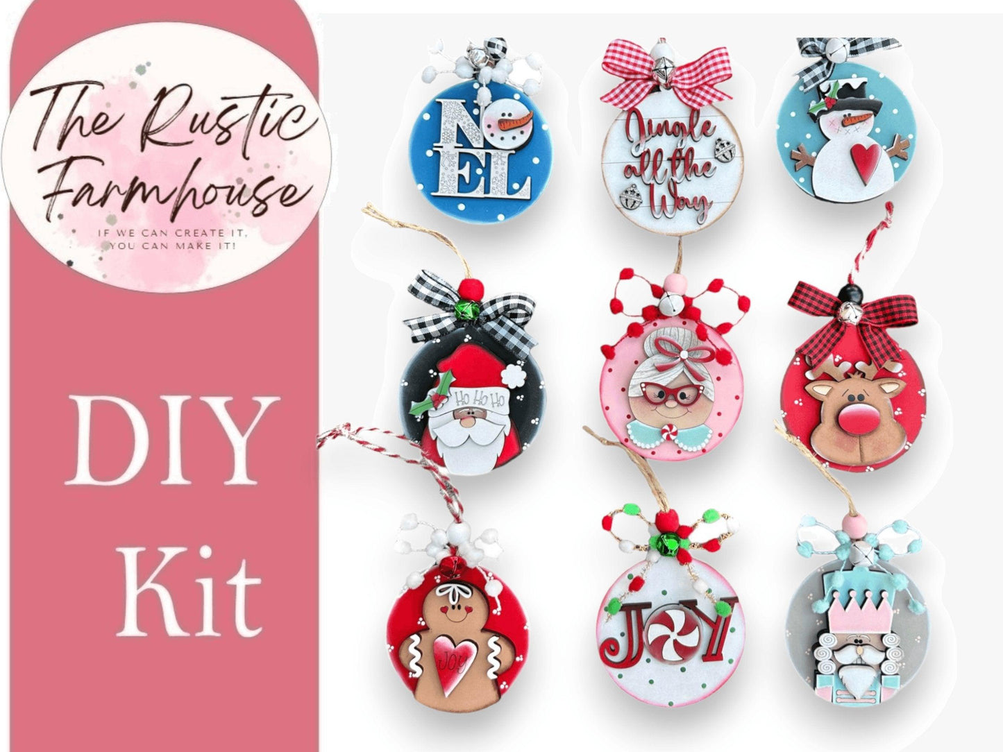 Christmas Holiday Ornament Bundle - RusticFarmhouseDecor