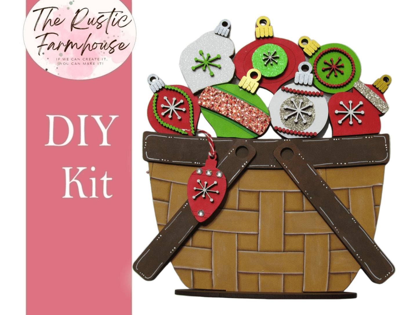 Christmas Ornaments Insert for the Interchangeable Flower Basket - RusticFarmhouseDecor