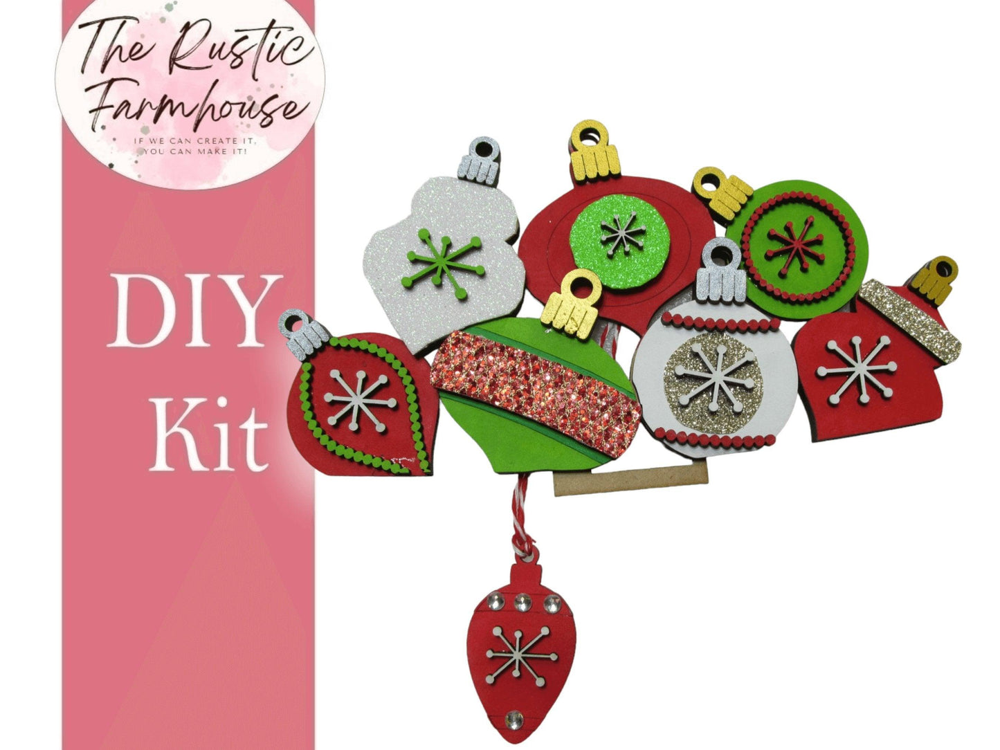 Christmas Ornaments Insert for the Interchangeable Flower Basket - RusticFarmhouseDecor