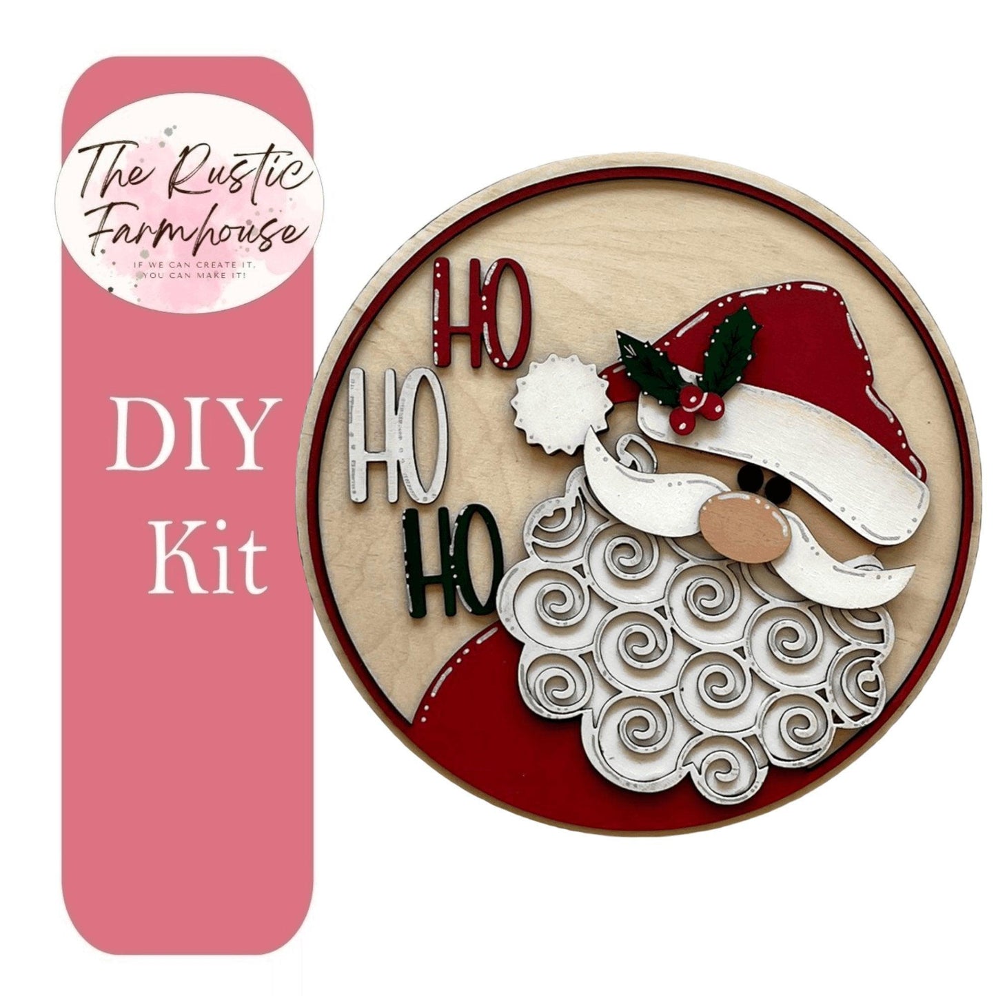 Christmas Santa HO HO HO Door Hanger - RusticFarmhouseDecor