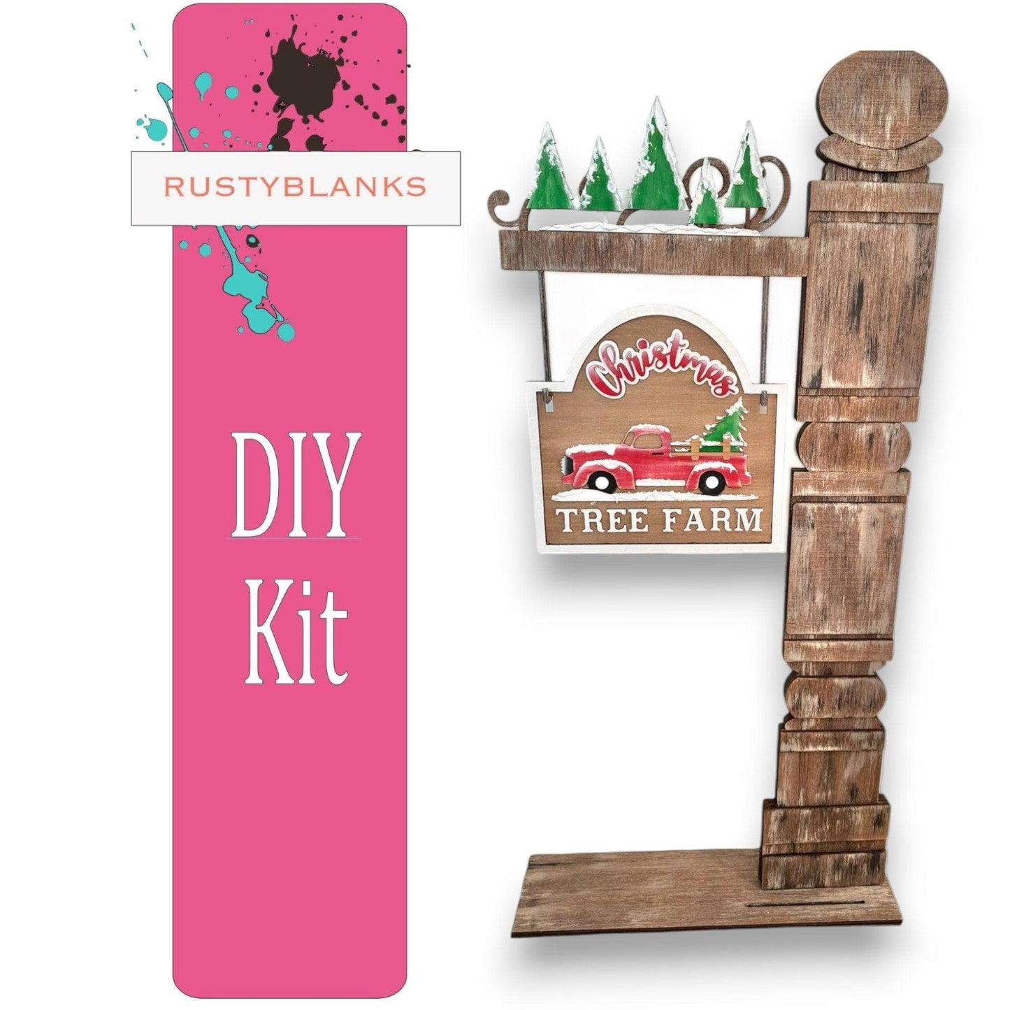 Christmas Tree Farm and Insert for the Large Interchangeable Posts or Fence - RusticFarmhouseDecor