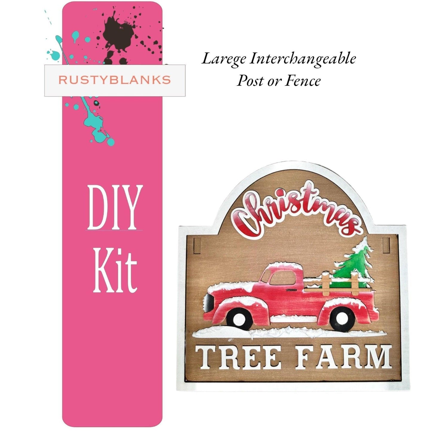 Christmas Tree Farm and Insert for the Large Interchangeable Posts or Fence - RusticFarmhouseDecor