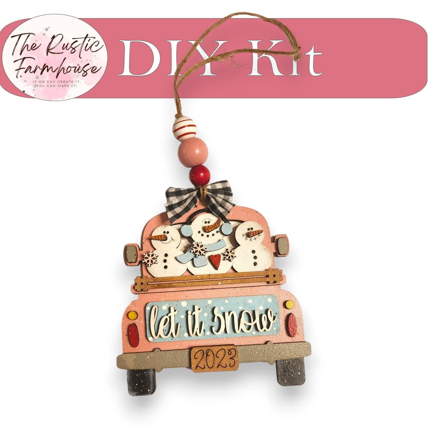Christmas Truck Ornaments, Ten Differnt Designs, DIY Farmhouse Truck Ornament, Christmas Tree Ornaments DIY - RusticFarmhouseDecor