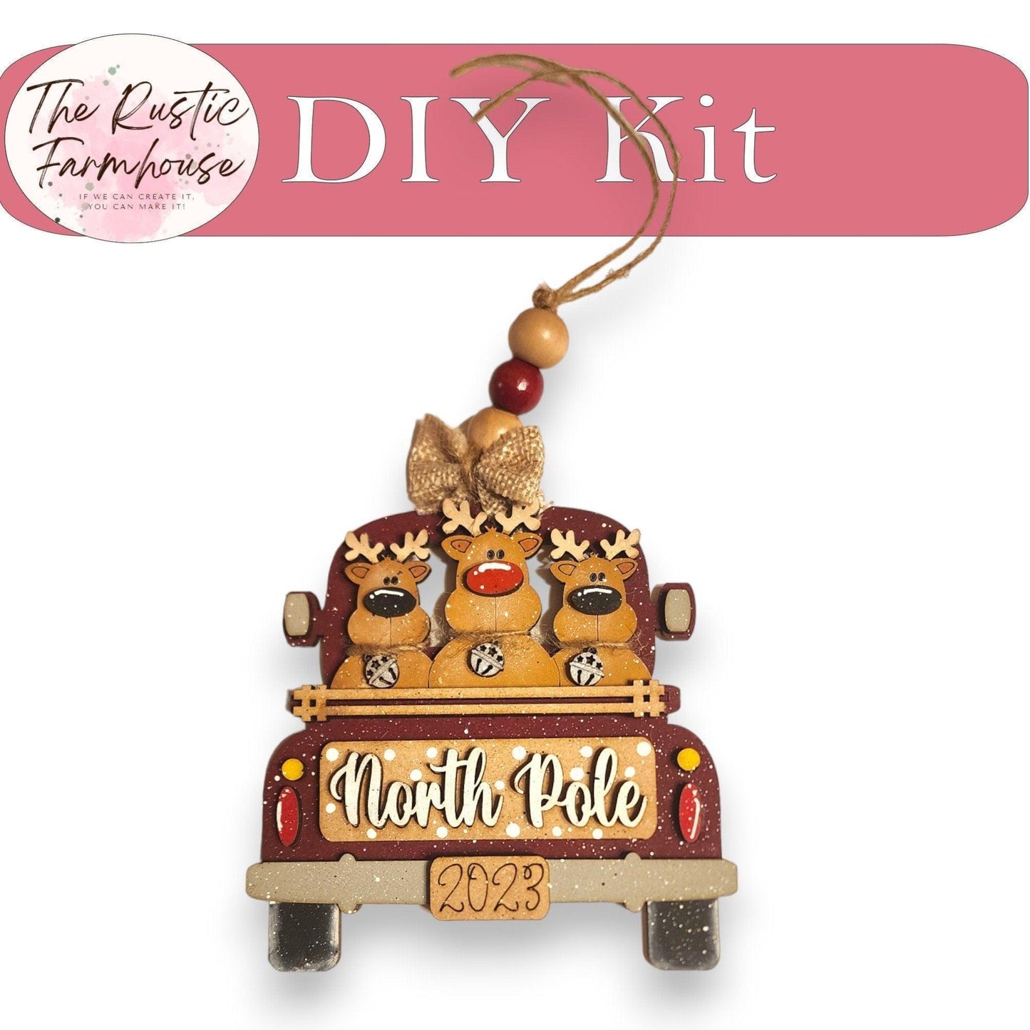 Christmas Truck Ornaments, Ten Differnt Designs, DIY Farmhouse Truck Ornament, Christmas Tree Ornaments DIY - RusticFarmhouseDecor
