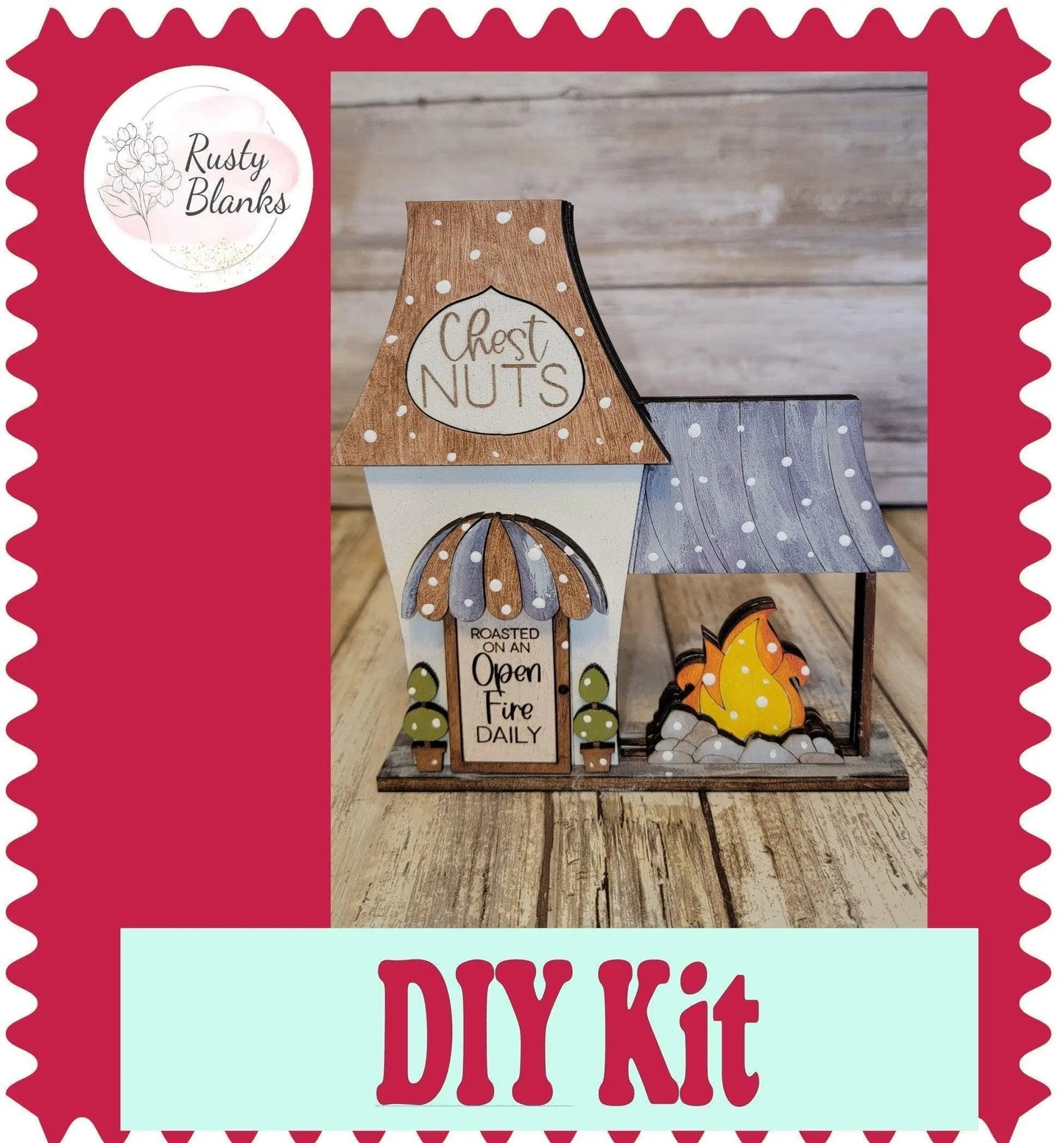 Christmas Village Chestnuts Restaurant Open Fire DIY - RusticFarmhouseDecor