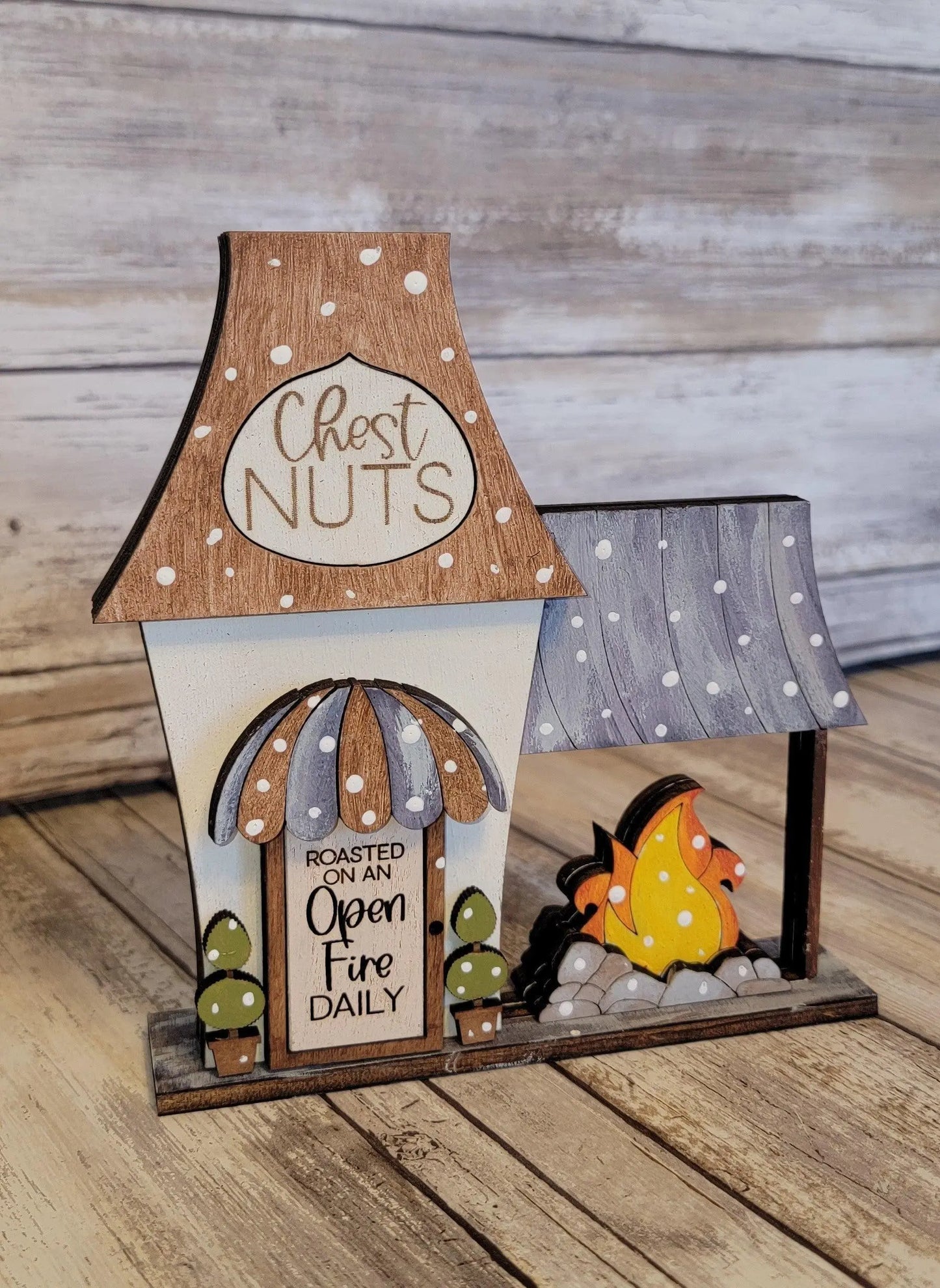 Christmas Village Chestnuts Restaurant Open Fire DIY - RusticFarmhouseDecor