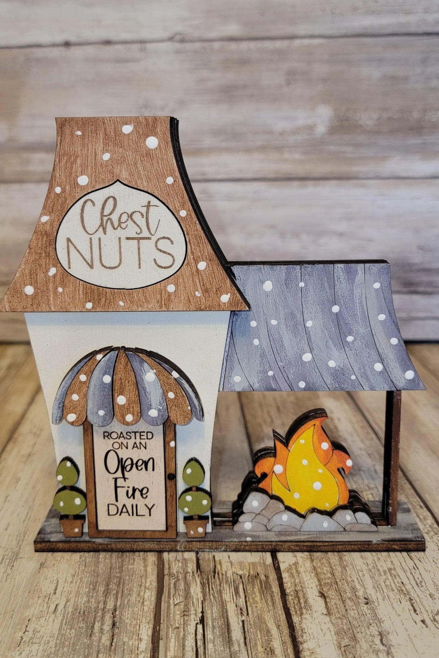 Christmas Village Chestnuts Restaurant Open Fire DIY - RusticFarmhouseDecor