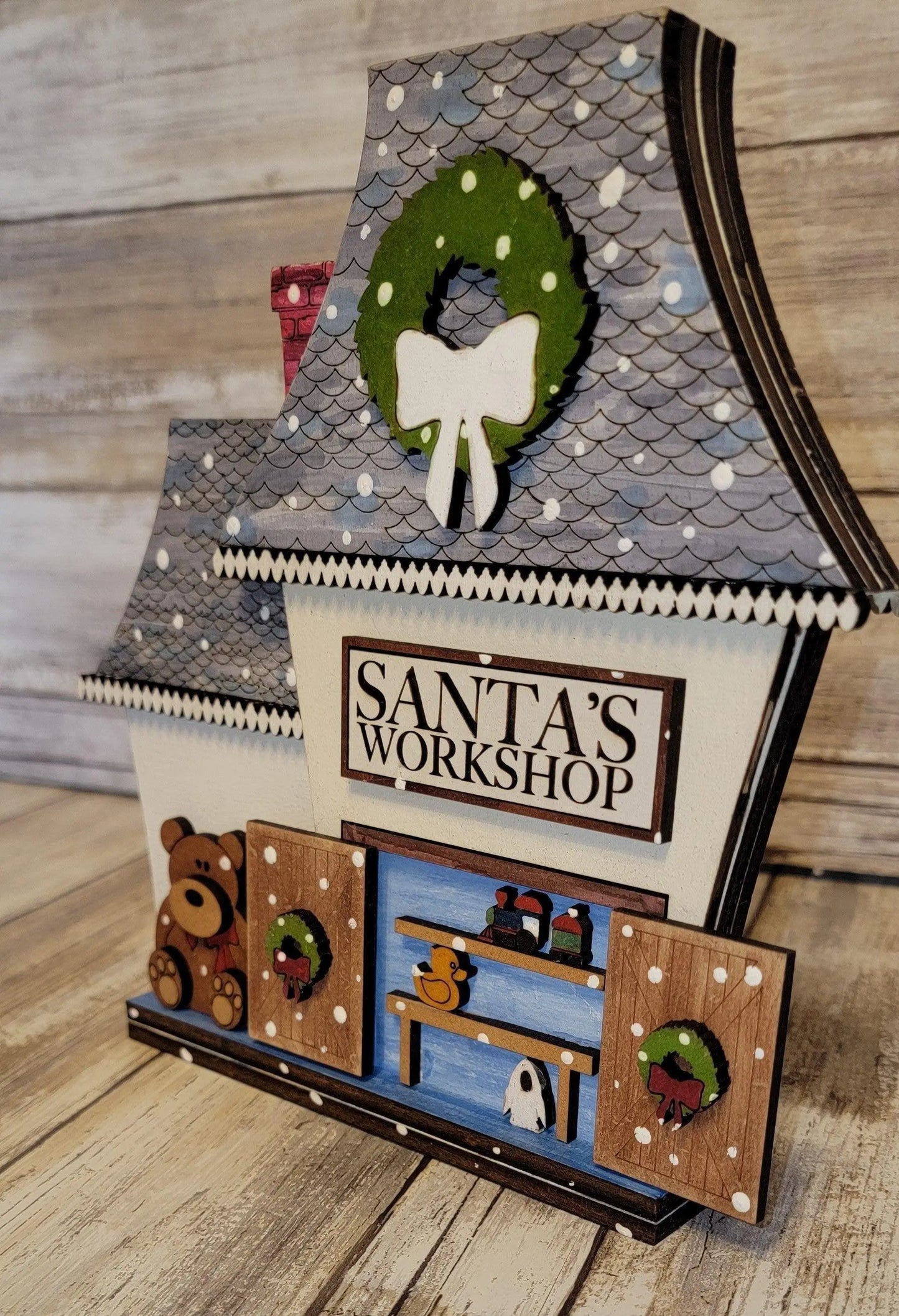 Christmas Village Santa's Workshop DIY - RusticFarmhouseDecor