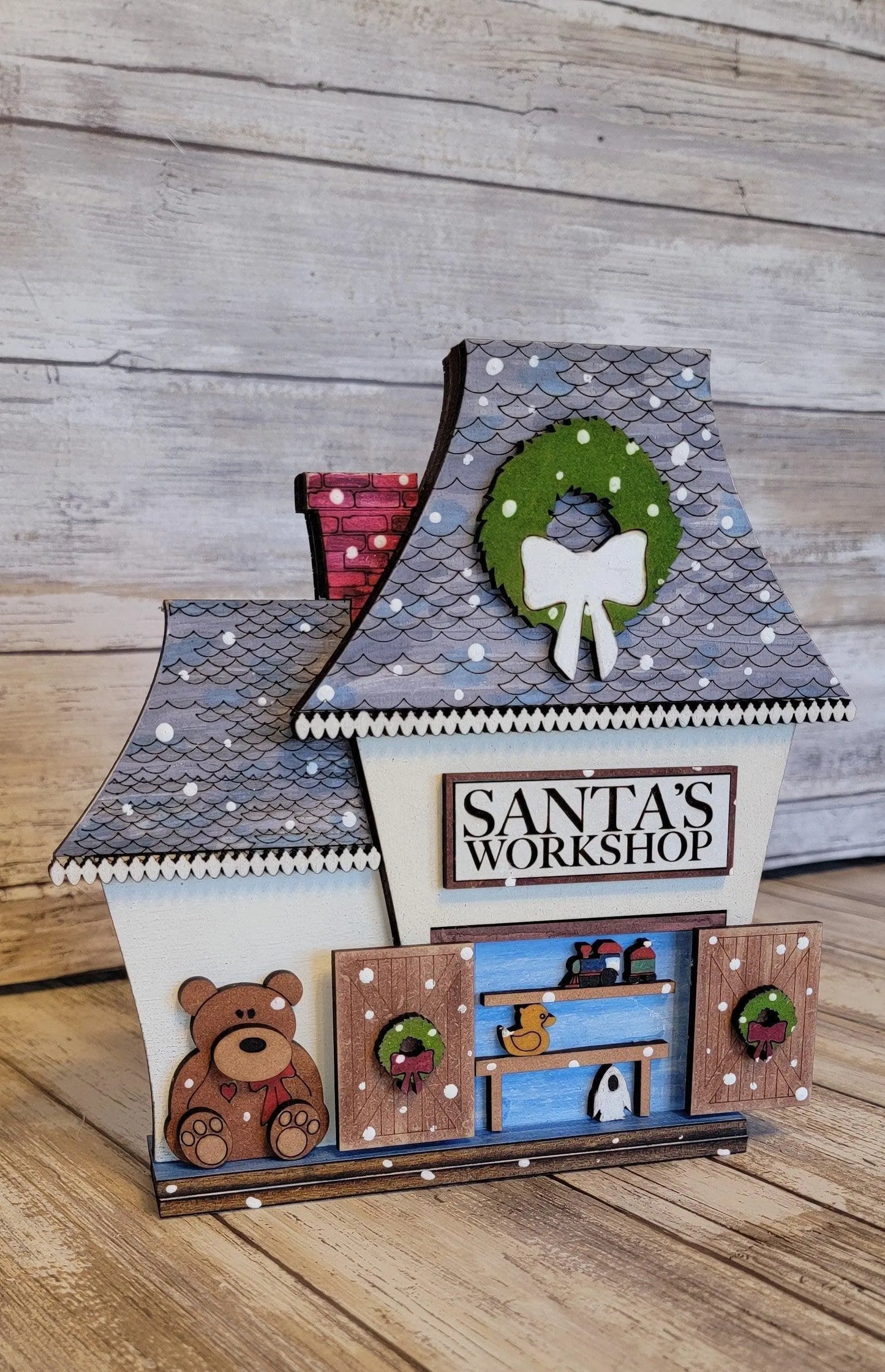 Christmas Village Santa's Workshop DIY - RusticFarmhouseDecor
