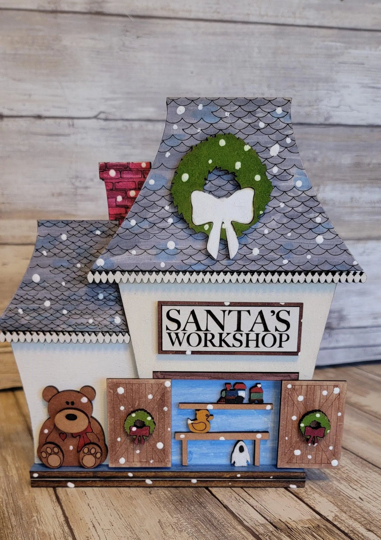 Christmas Village Santa's Workshop DIY - RusticFarmhouseDecor