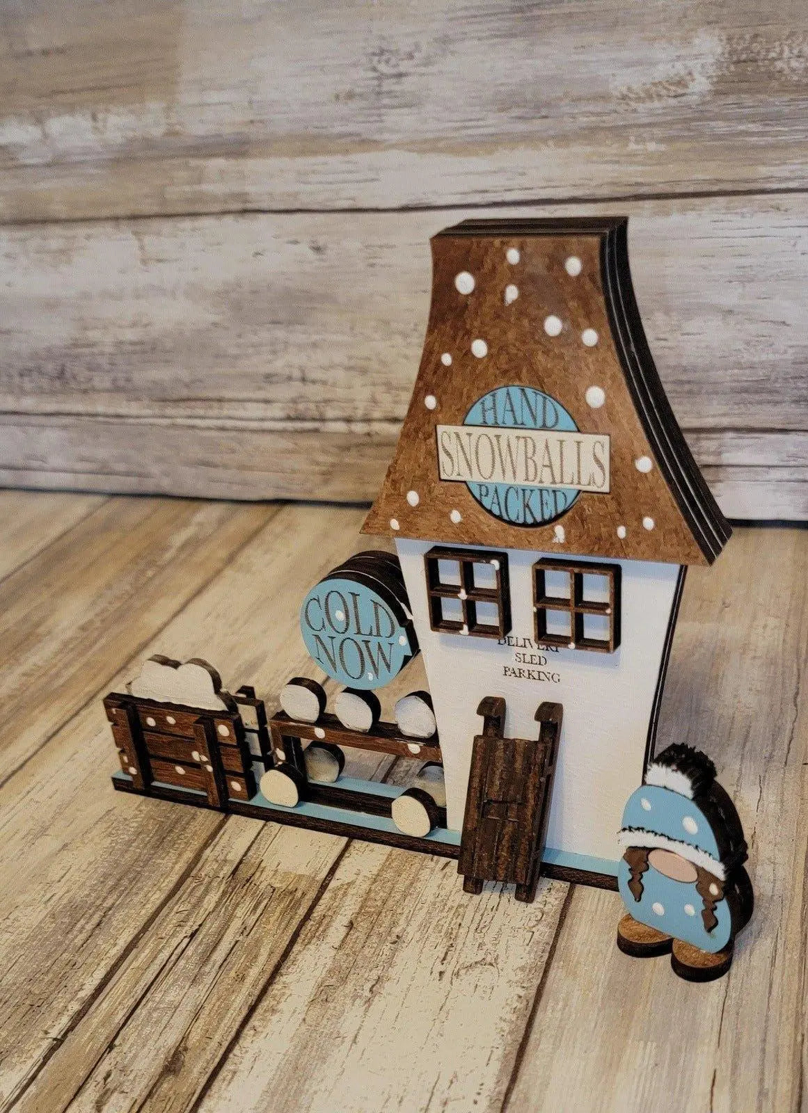 Christmas Village Snowball Factory DIY - RusticFarmhouseDecor