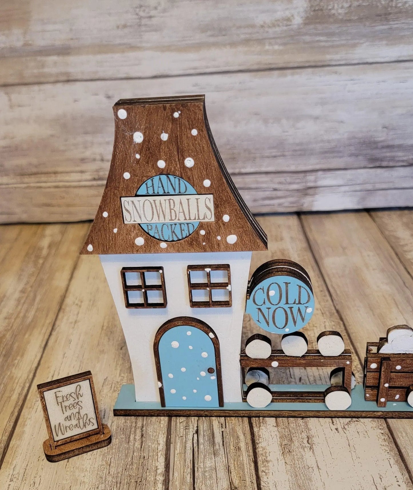 Christmas Village Snowball Factory DIY - RusticFarmhouseDecor