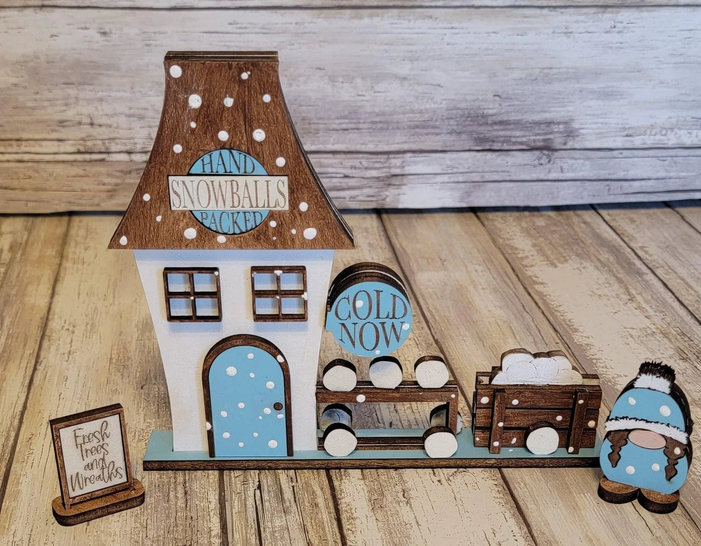 Christmas Village Snowball Factory DIY - RusticFarmhouseDecor