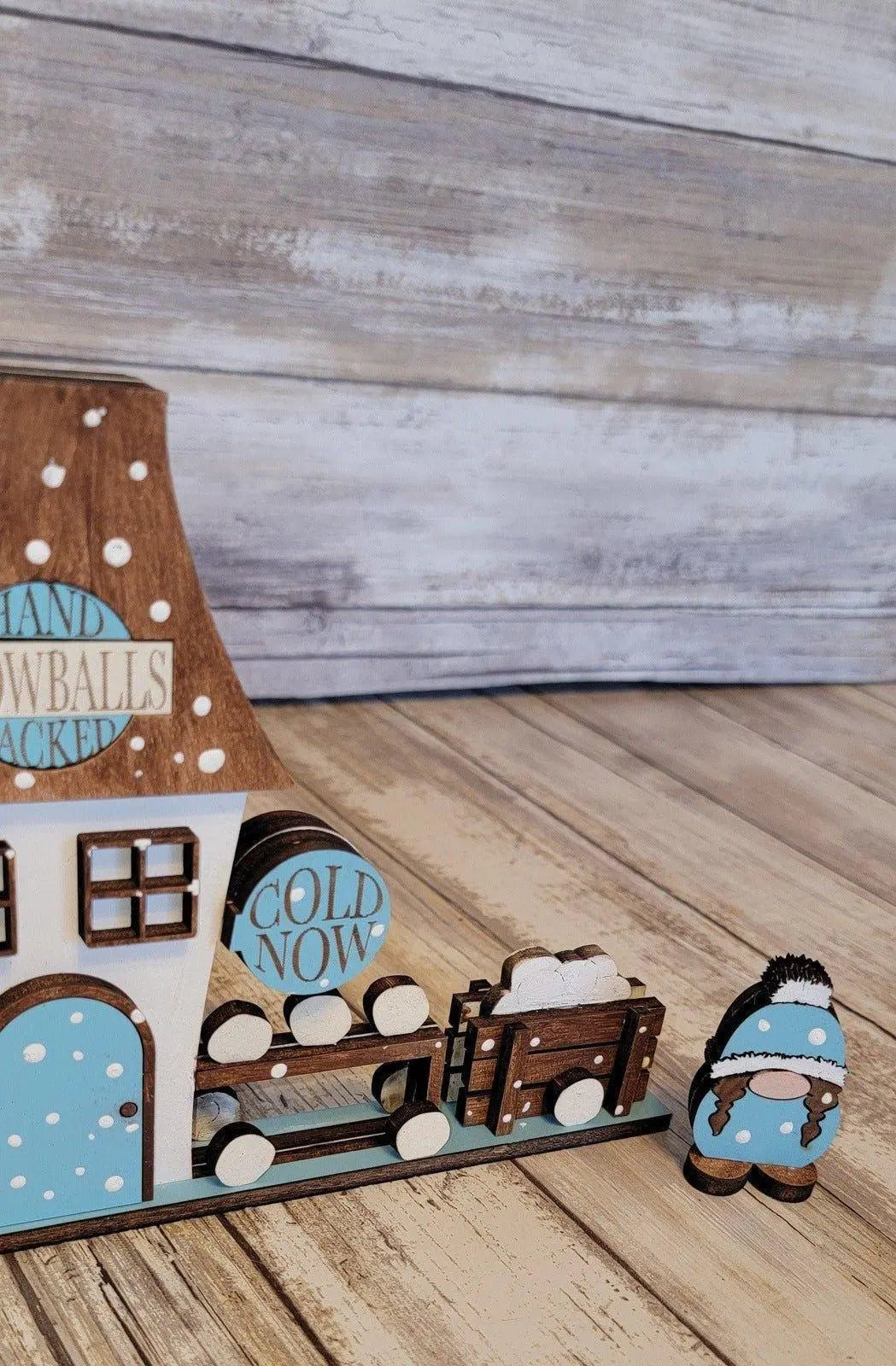 Christmas Village Snowball Factory DIY - RusticFarmhouseDecor
