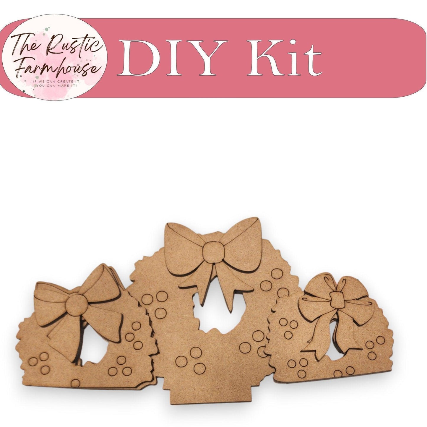 Christmas Wreath for the Interchangeable Flower Basket Decor - Wood Blank for Painting - Inserts for Basket - RusticFarmhouseDecor