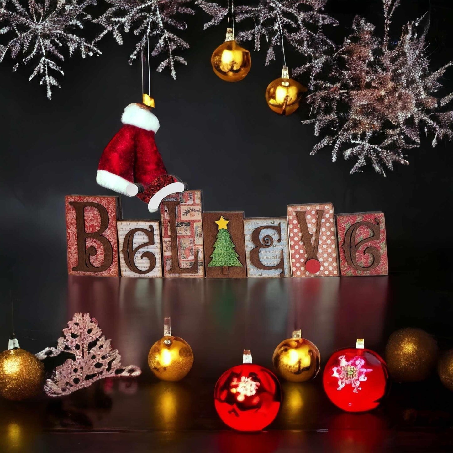 Chunky Believe Wood Block Shelf Sitter, DIY Christmas Believe Wood Sitter, Christmas Decor, - RusticFarmhouseDecor